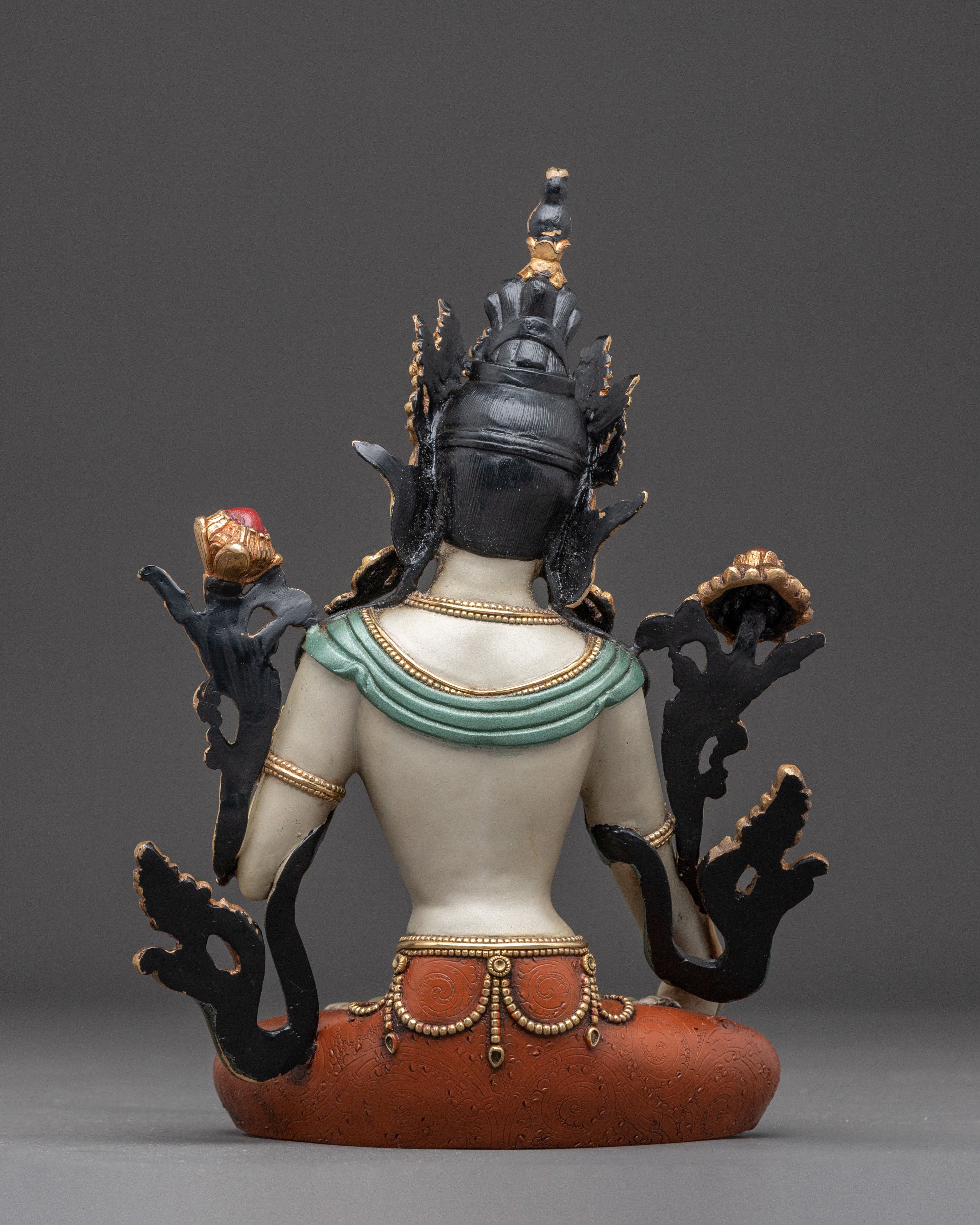 Handcrafted Himalayan Golden White Tara Divine Feminine Goddess | Traditional Artwork