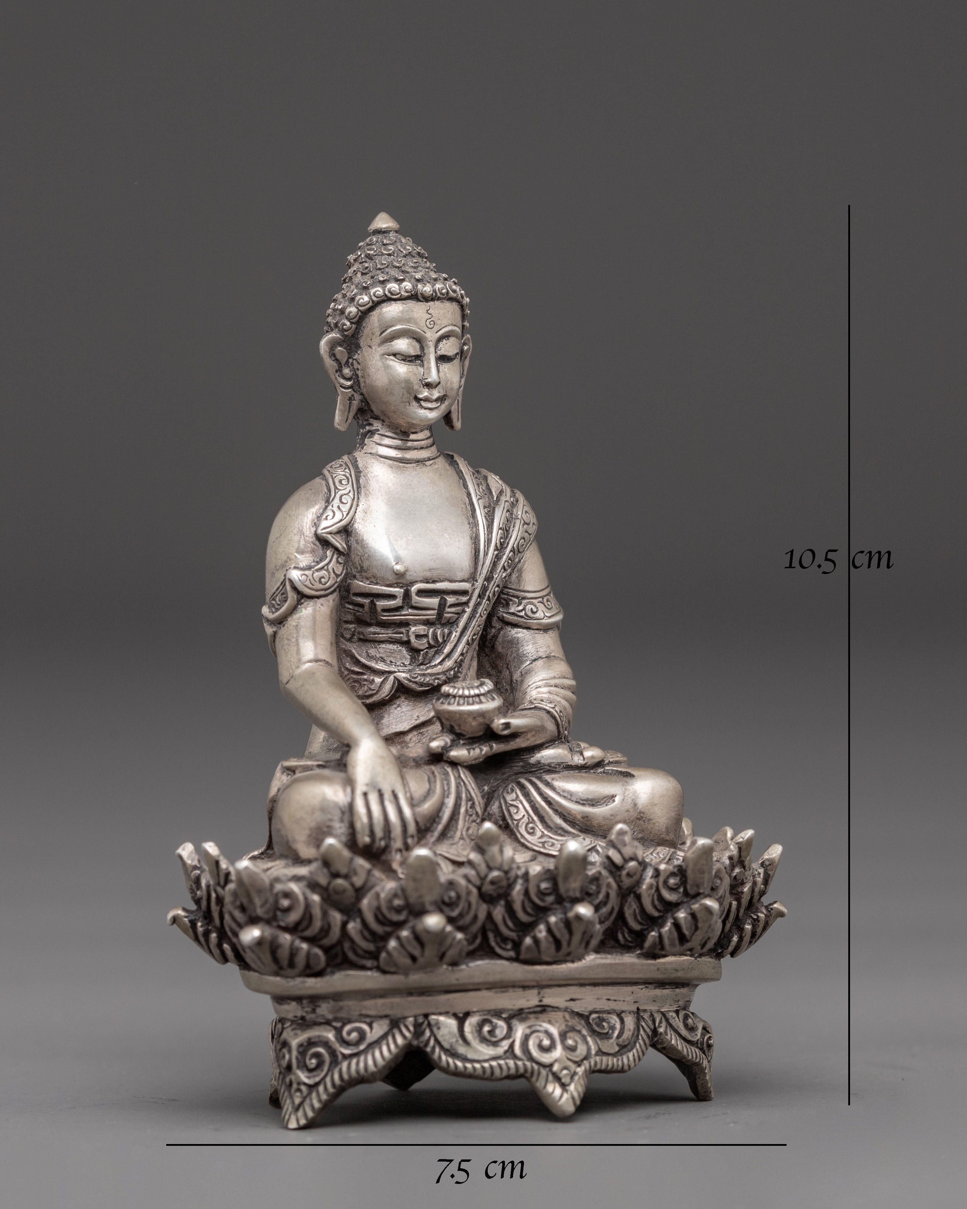 Silver Statue of Buddha Shakyamuni