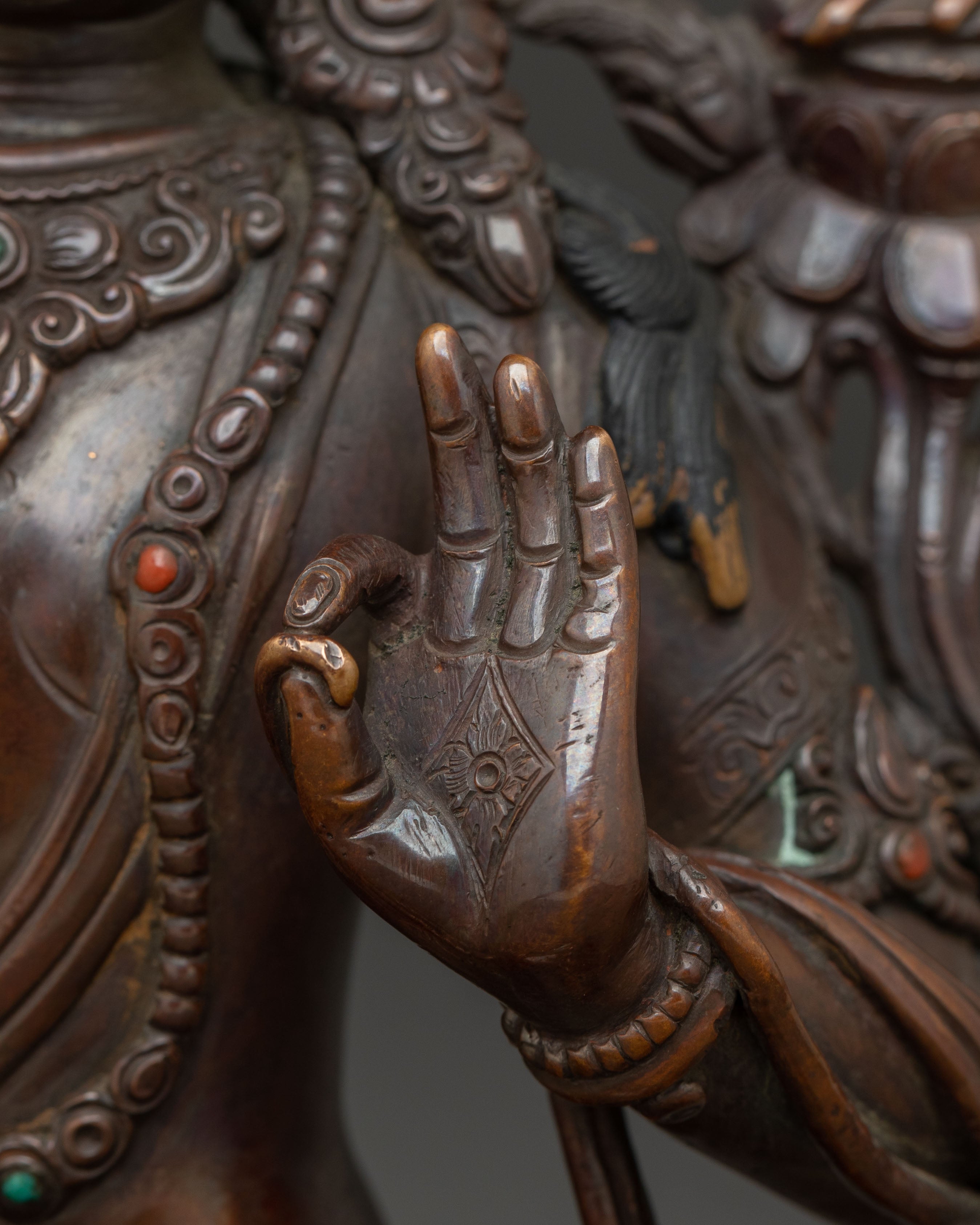 Handmade Copper Manjushri Statue | The Wisdom Bodhisattva