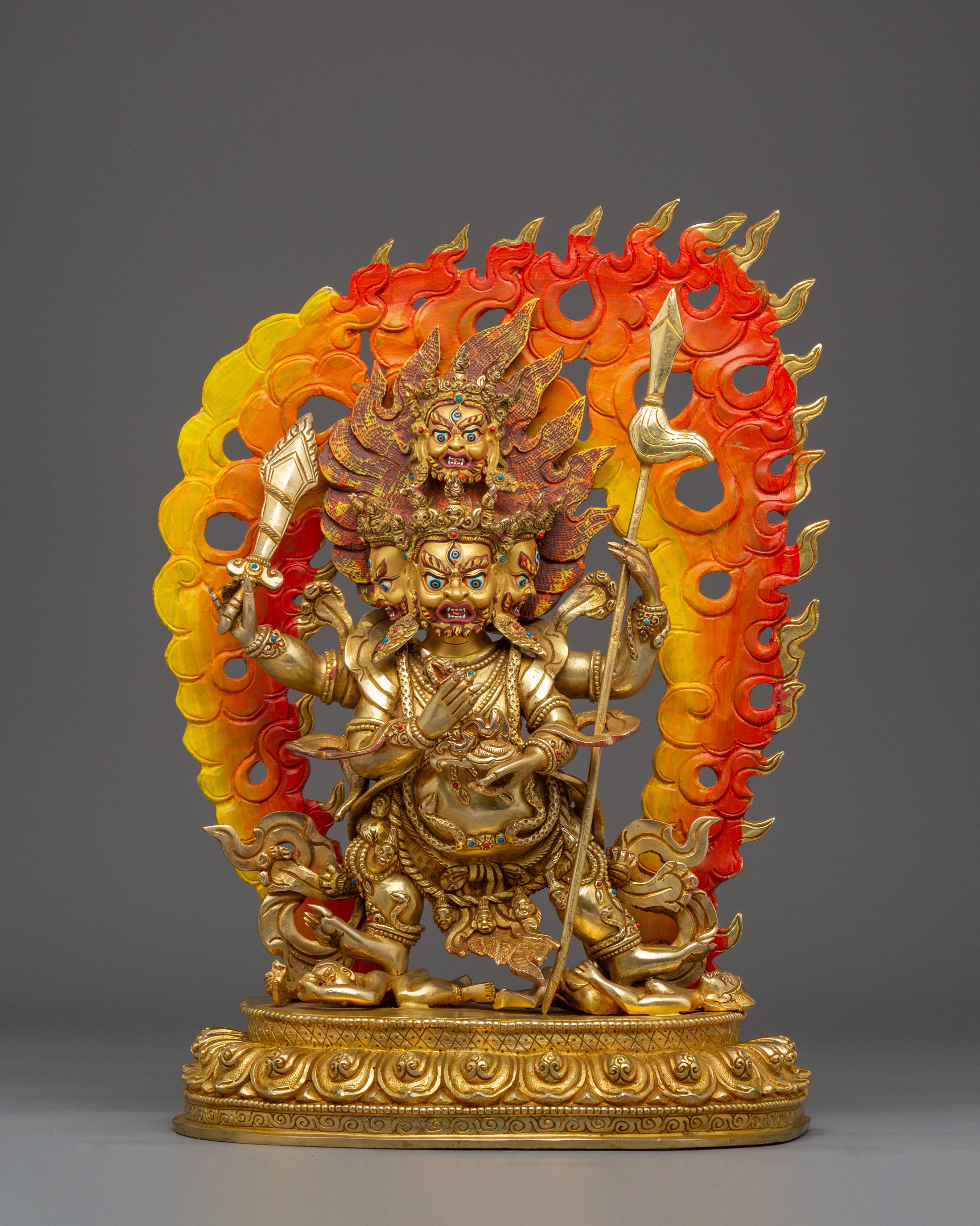 Handmade Wrathful Protector Deity Mahakala | Symbol of Strength