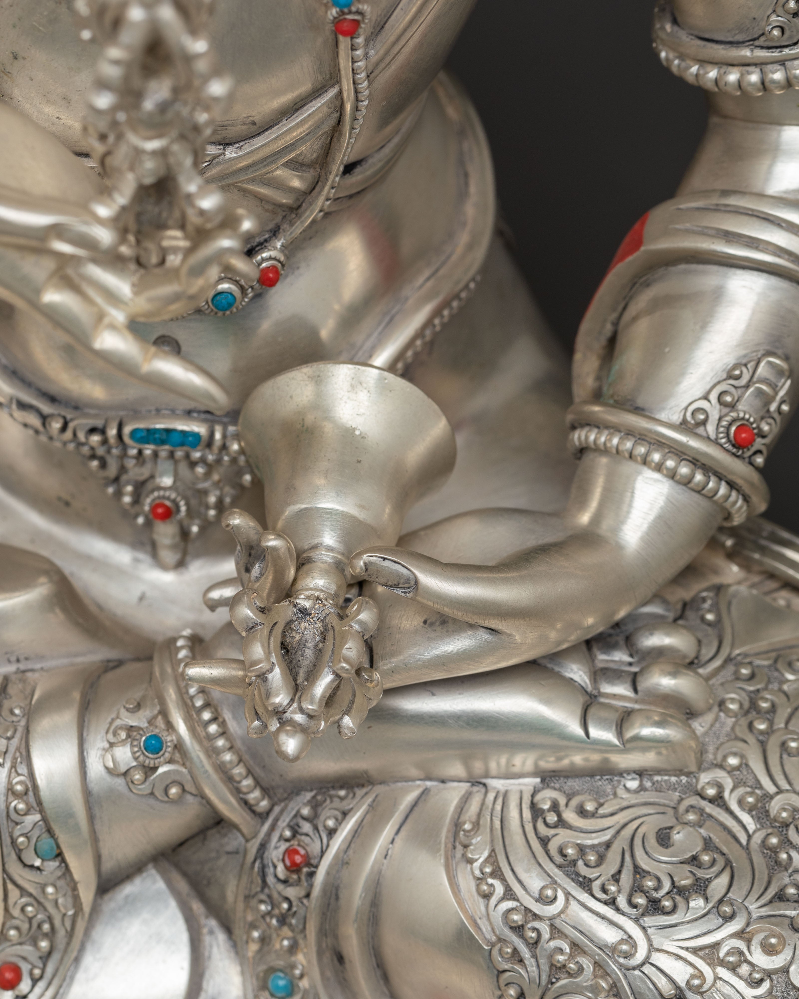 Silver Vajrasattva Statue: Bodhisattva of Purification