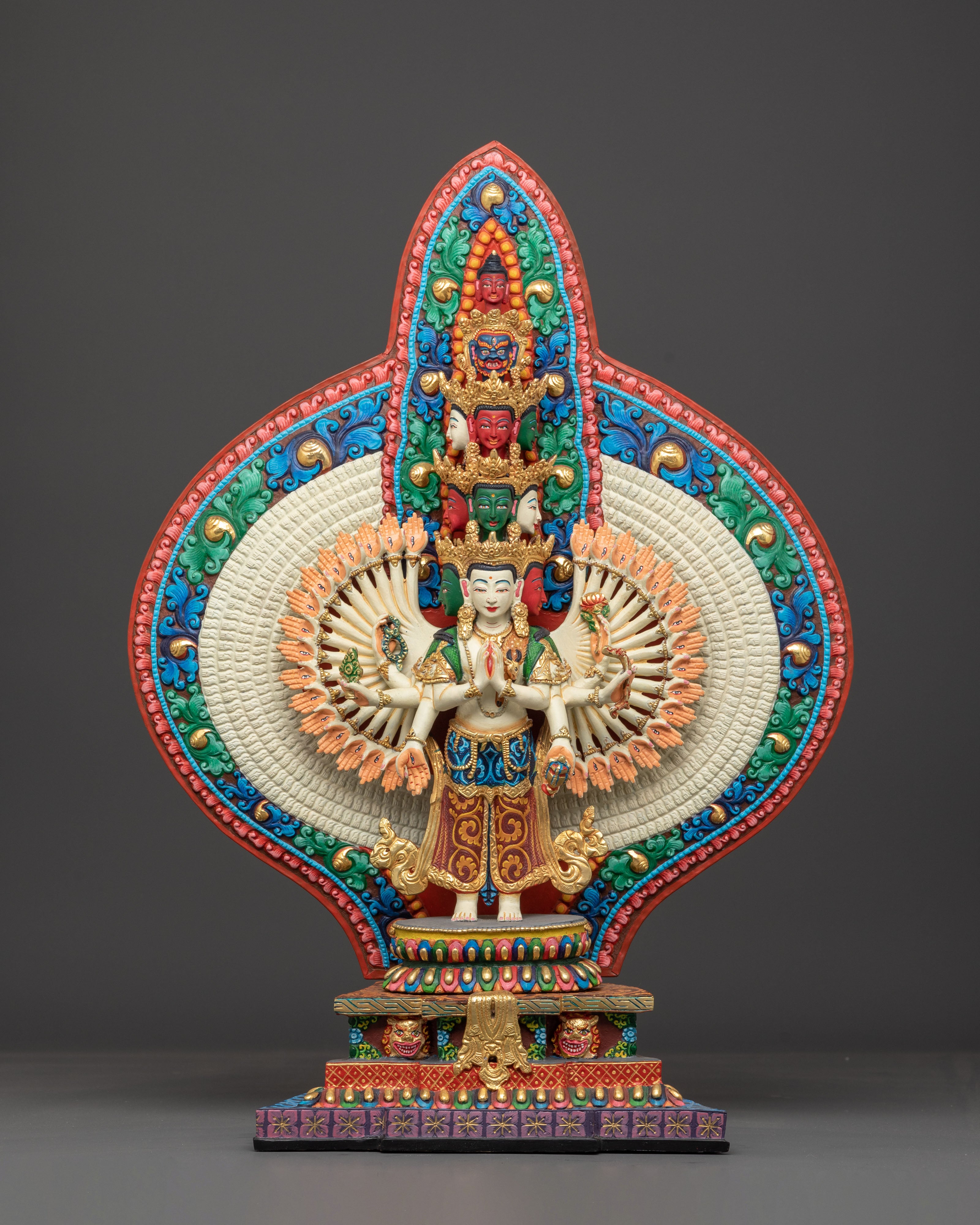 Sacred 1000 Armed Chenrezig Sculpture for Altar | Symbol of Compassion and Mercy