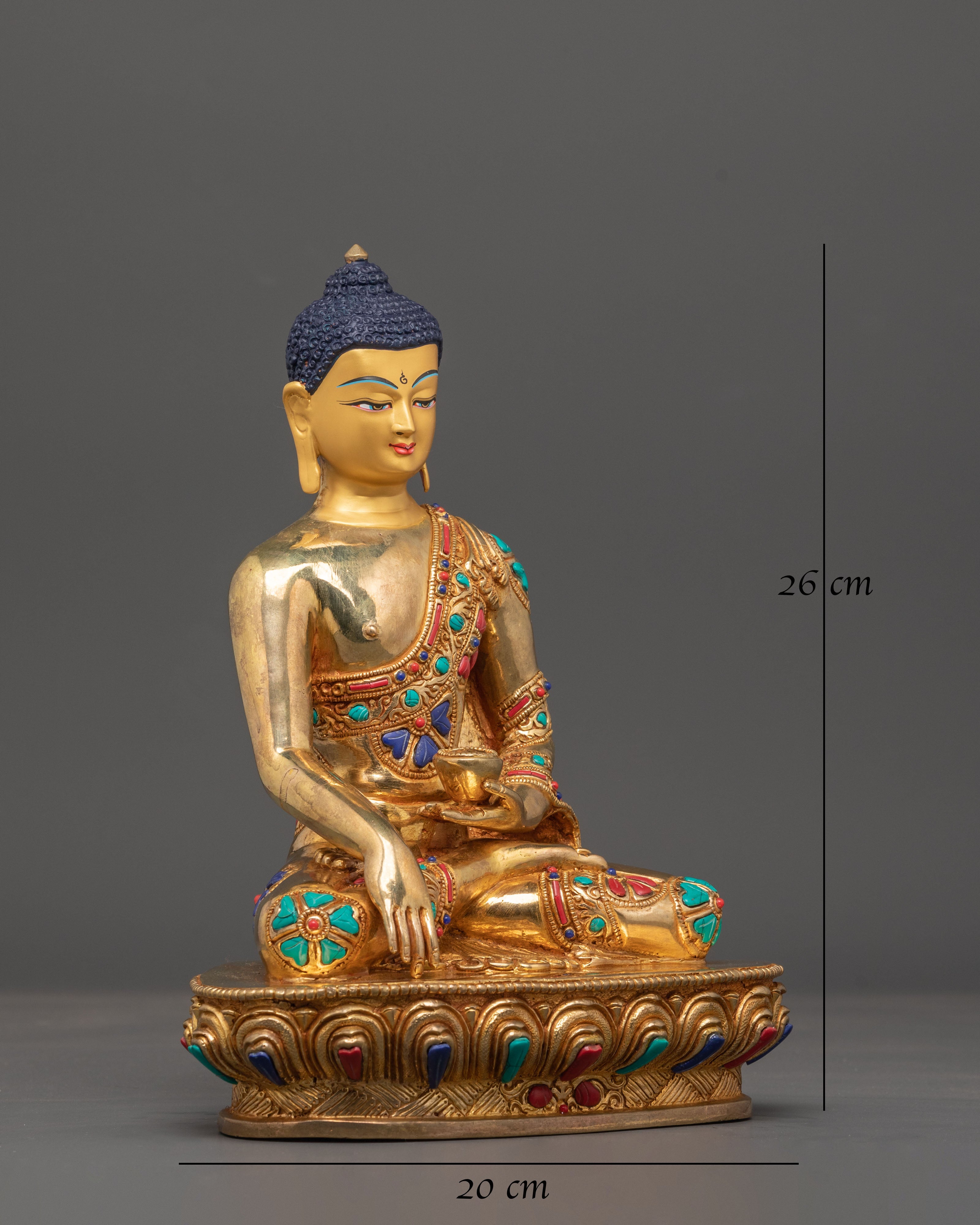 Golden Shakyamuni Buddha, Handmade Himalayan Sculpture | Mindfulness Home Decor