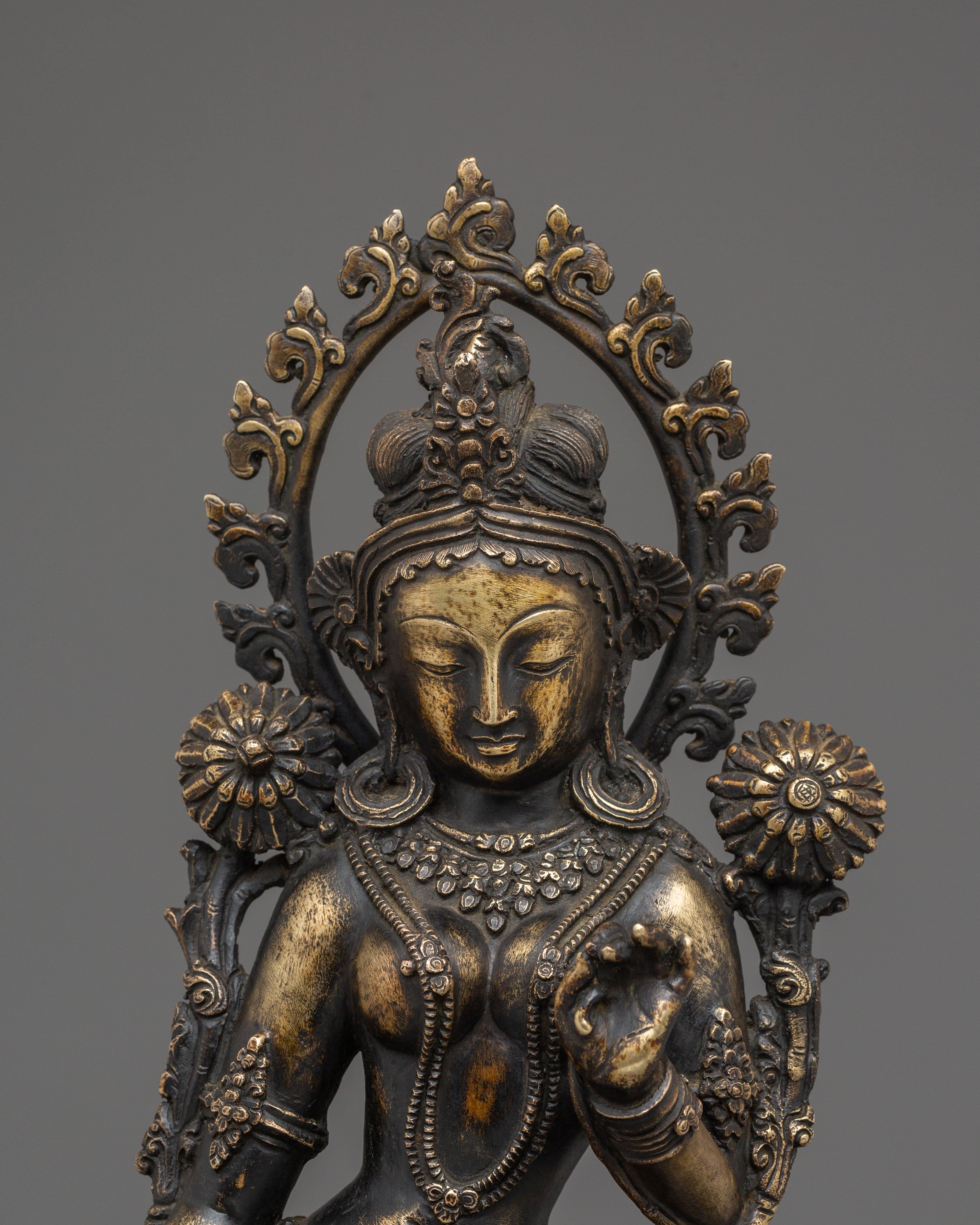 Handmade Bronze Statue of Green Tara | Goddess of Compassion