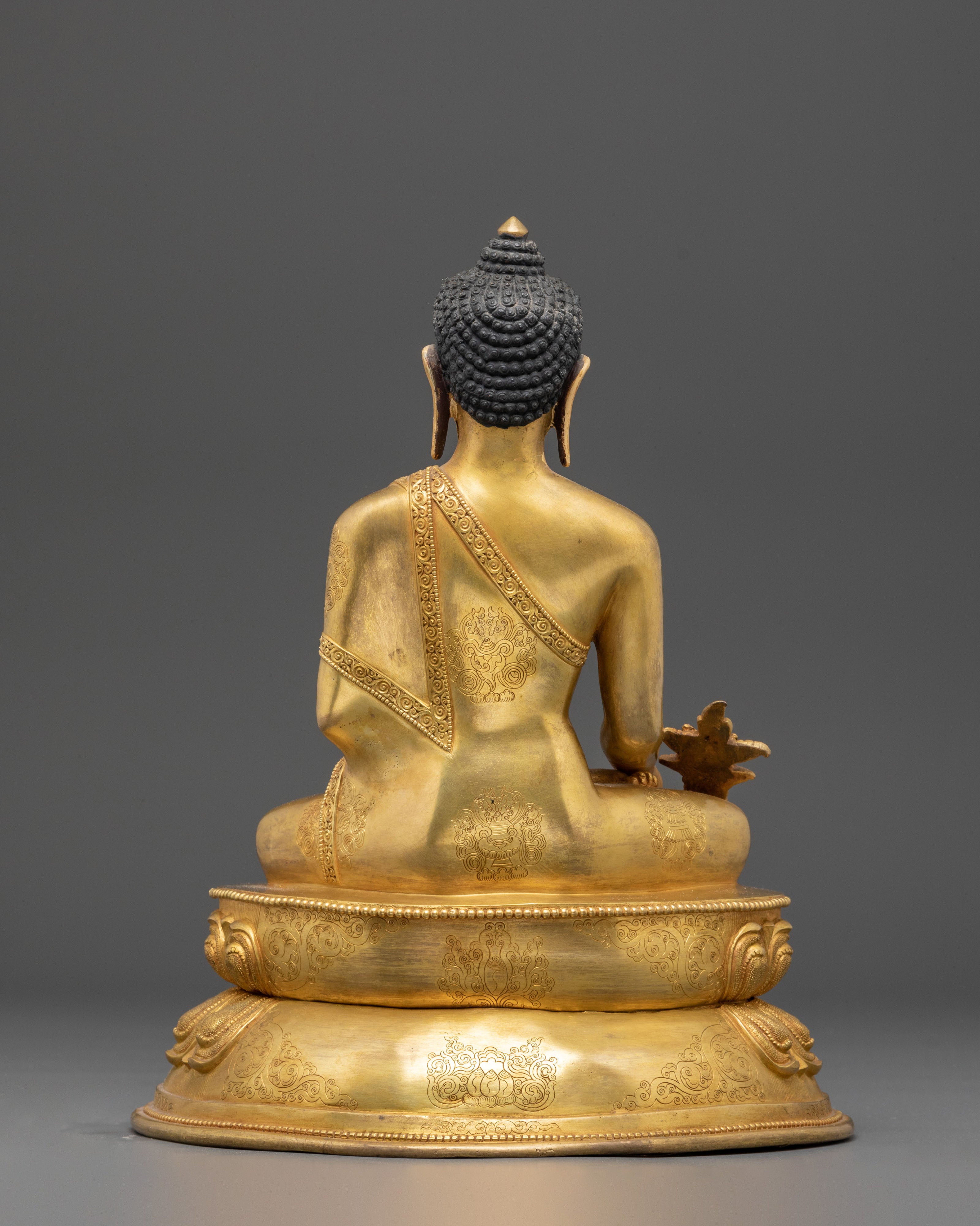 Handmade Serene Healer Medicine Buddha Bhaisajyaguru Art | Tibetan Healing Deity