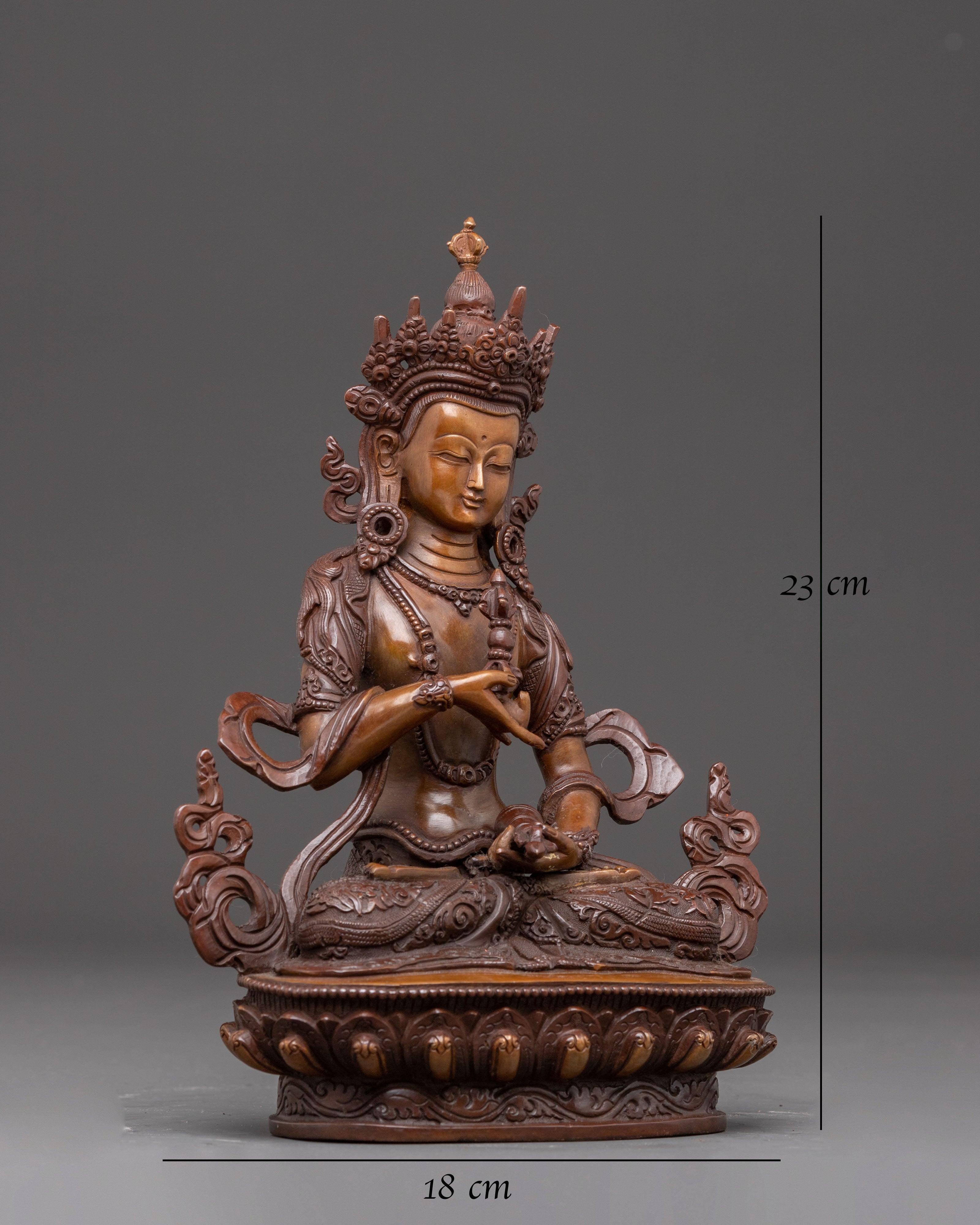 Handcrafted Oxidized Copper Statue of Bodhisattva Vajrasattva