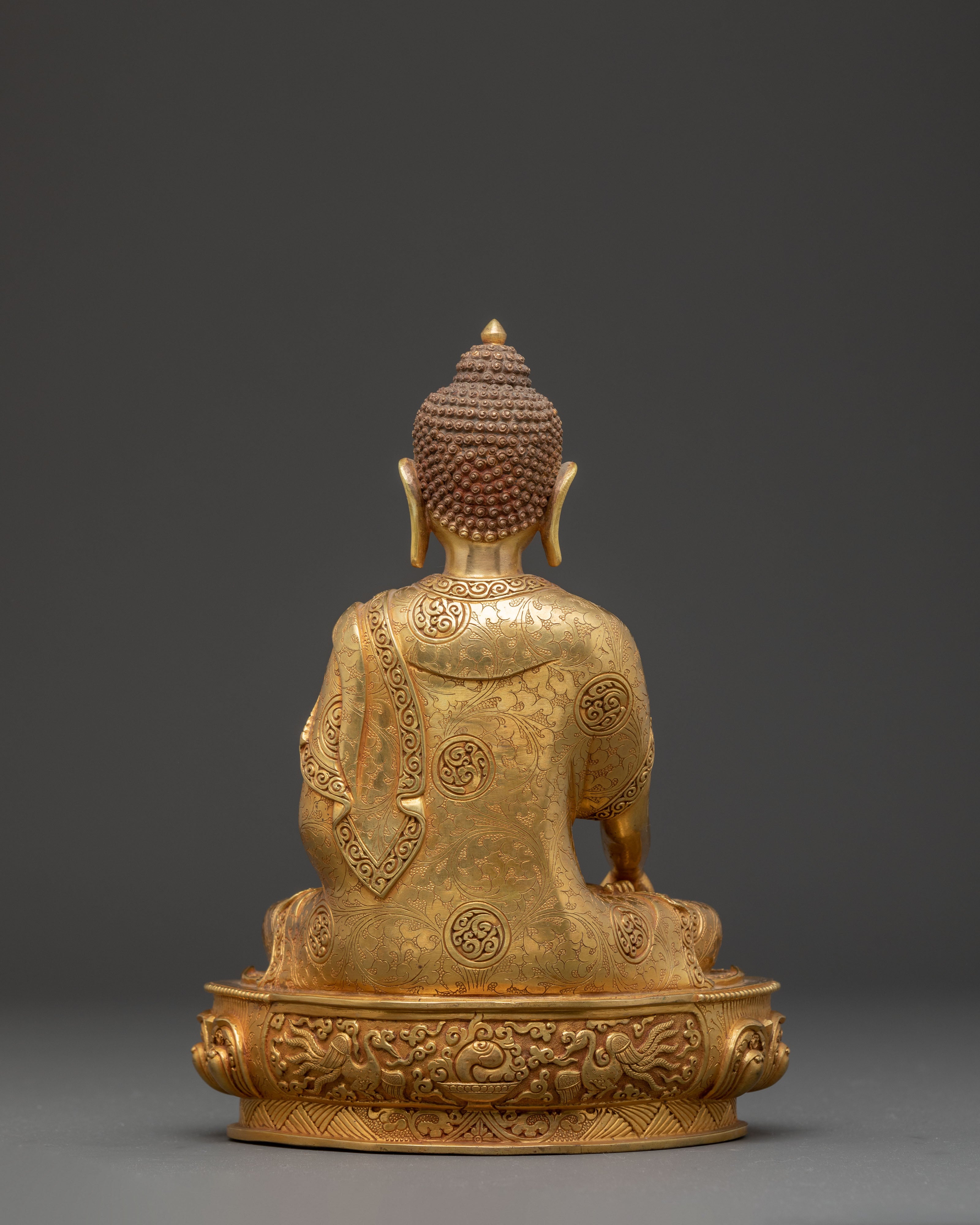 Golden Shakyamuni Buddha Copper Handmade Art | Meditation & Altar Decor