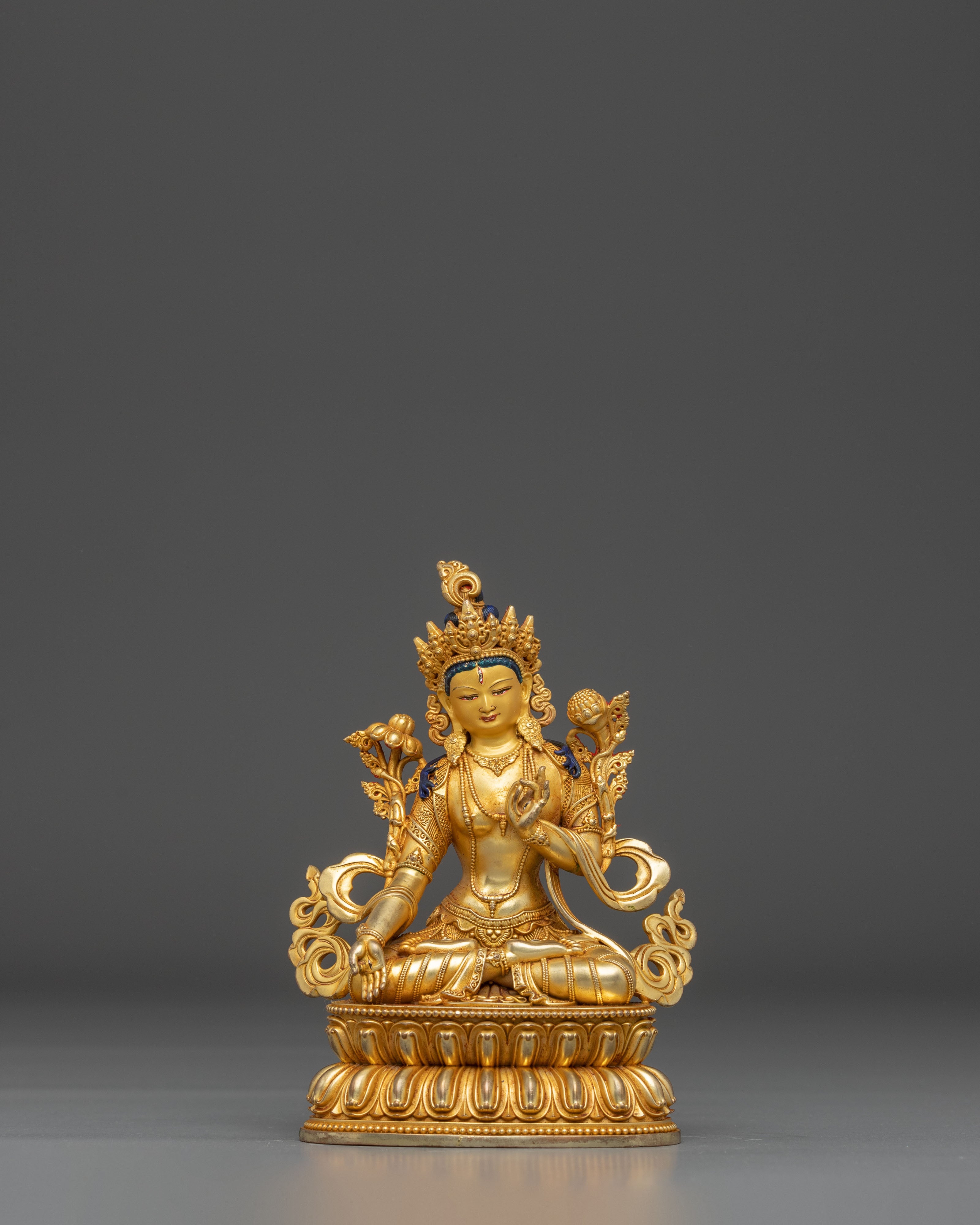 Handmade White Tara Statue: Goddess of Longevity and Healing