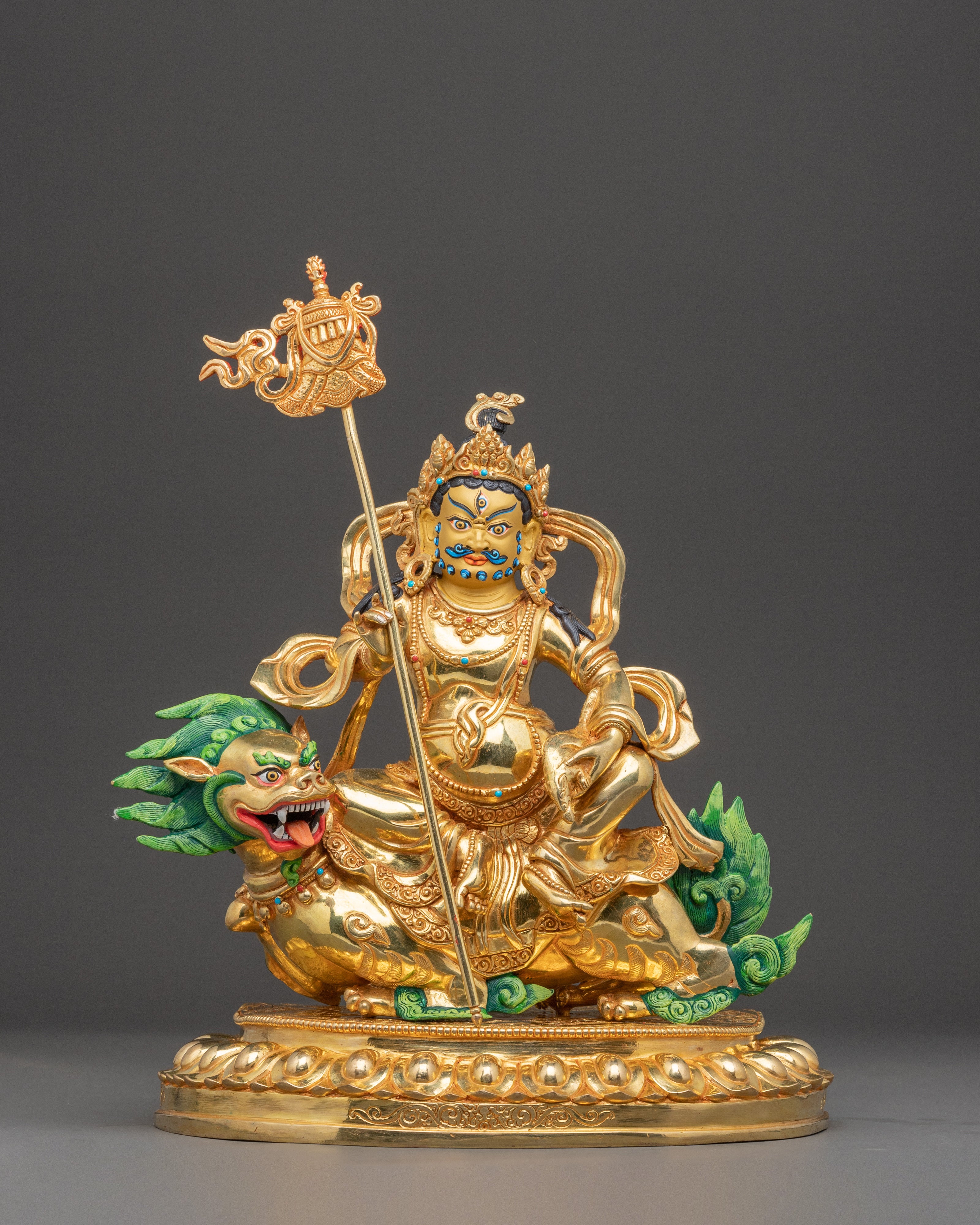 Handmade Namtoshe Art in 24K Gold Gilding | Guardian Deity for Dharma Protection