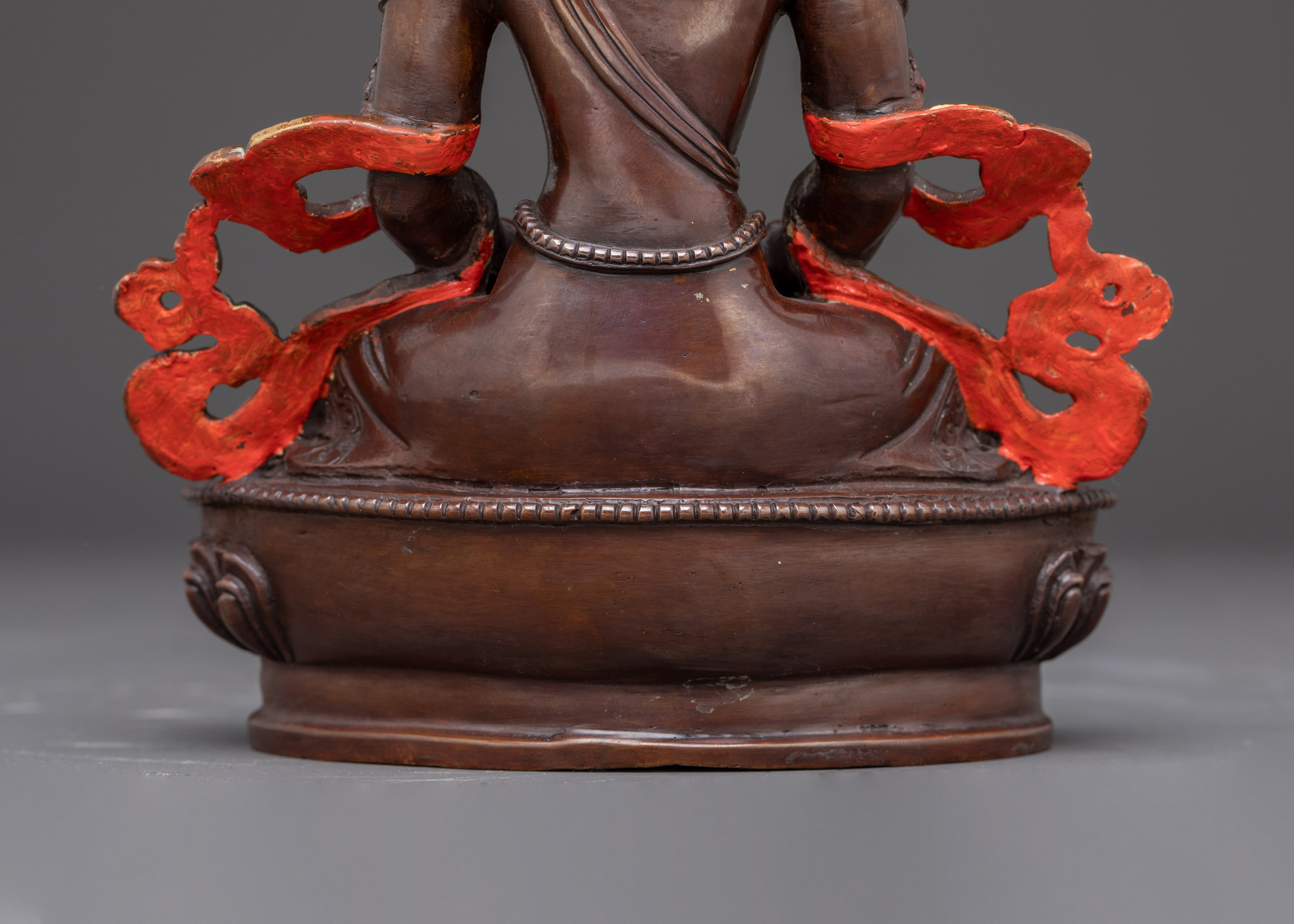 Handcrafted Tibetan Sacred Amitayus Statue | Buddha of Infinite Life