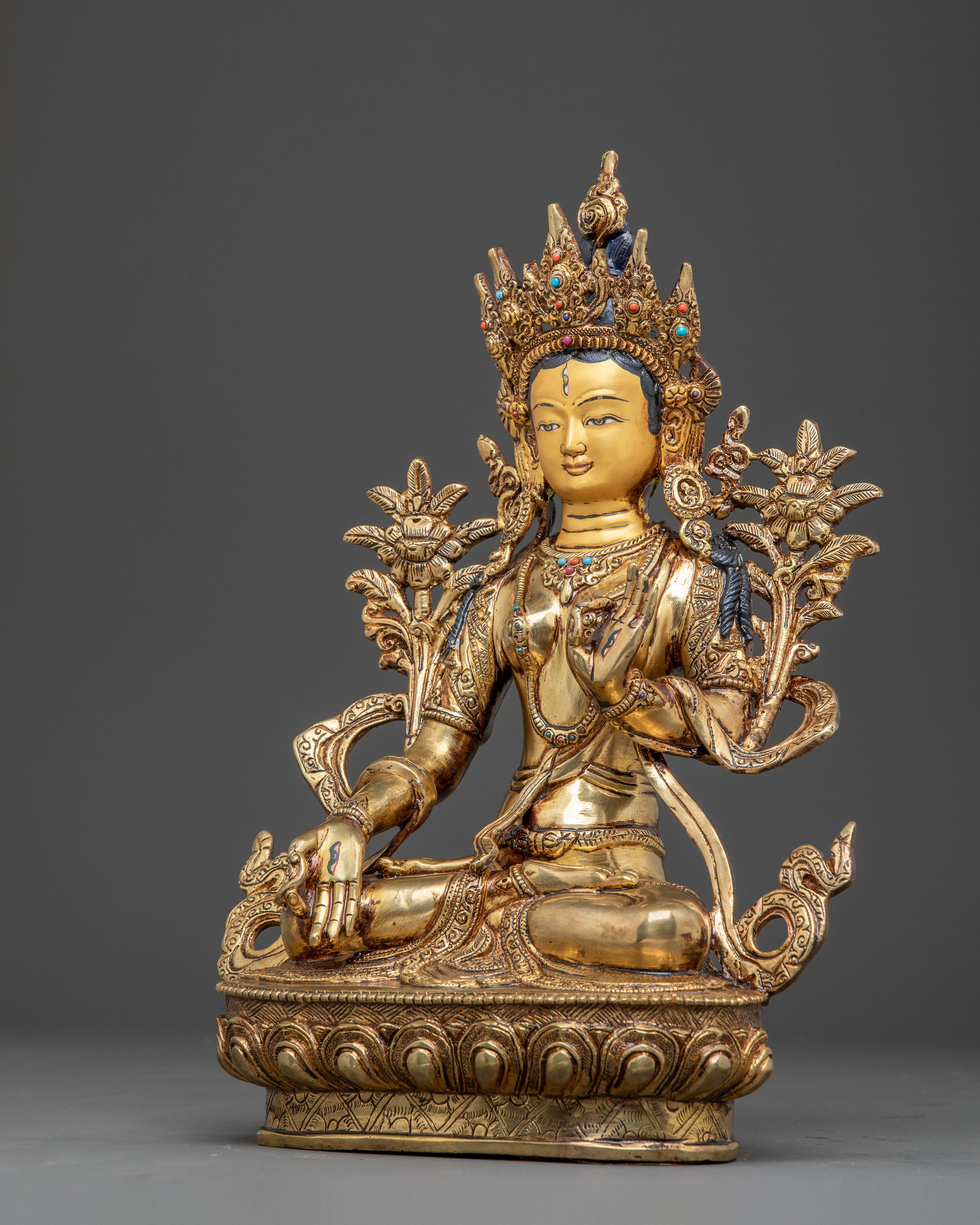 Sacred Seven-Eyed Healing Goddess White Tara Statue