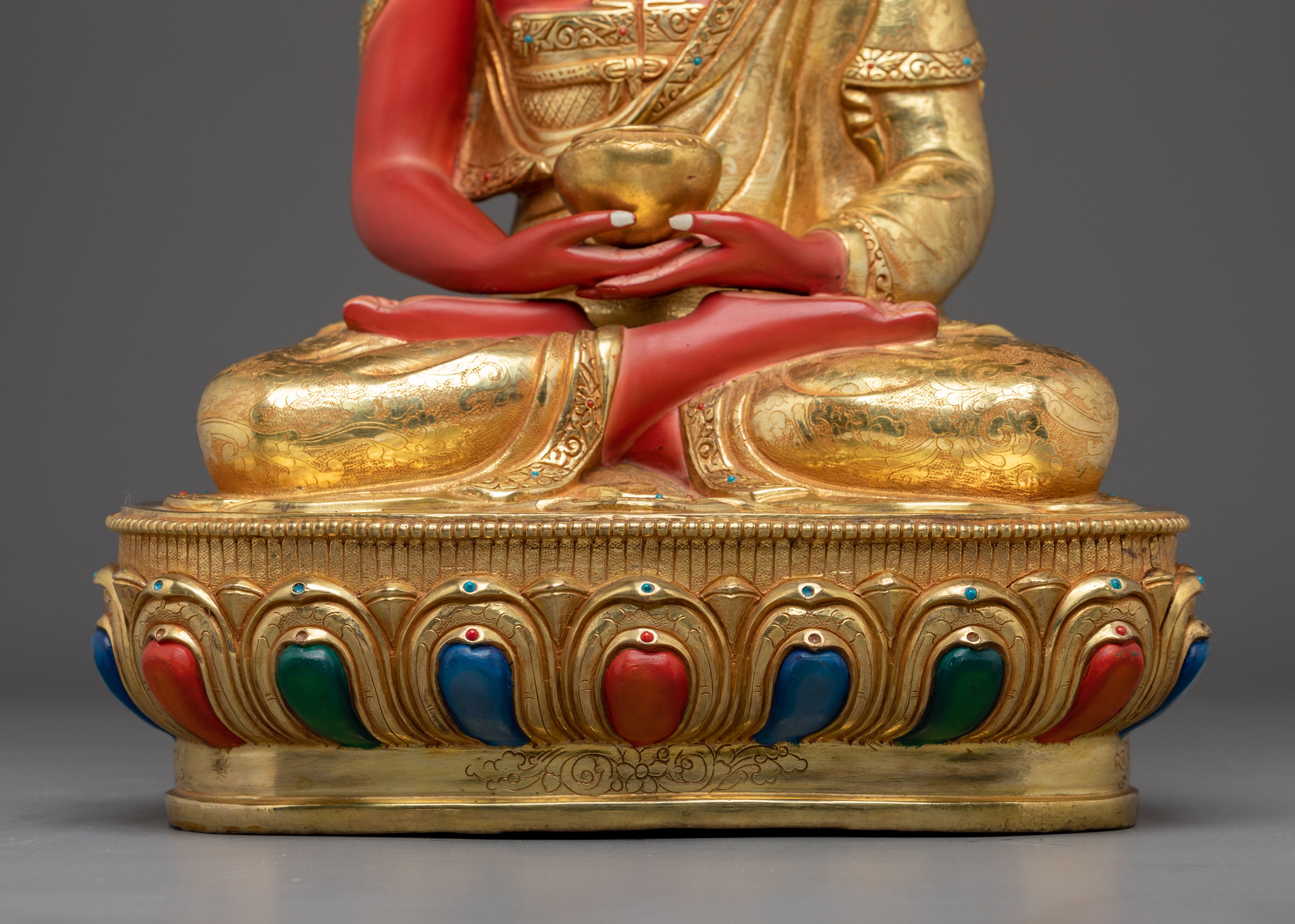 Red Amitabha Buddha Icon | Handcrafted Himalayan Statue