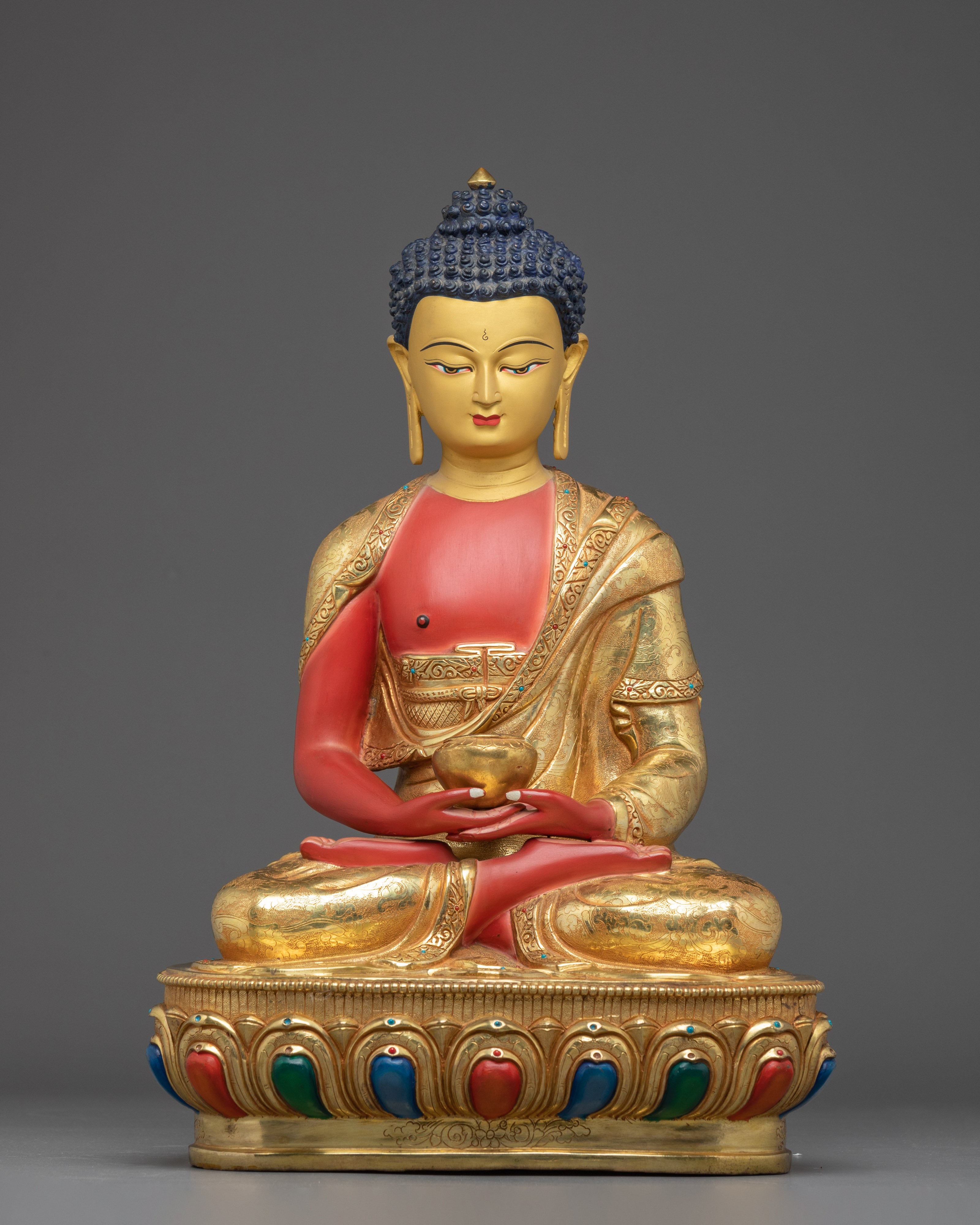 Red Amitabha Buddha Icon | Handcrafted Himalayan Statue