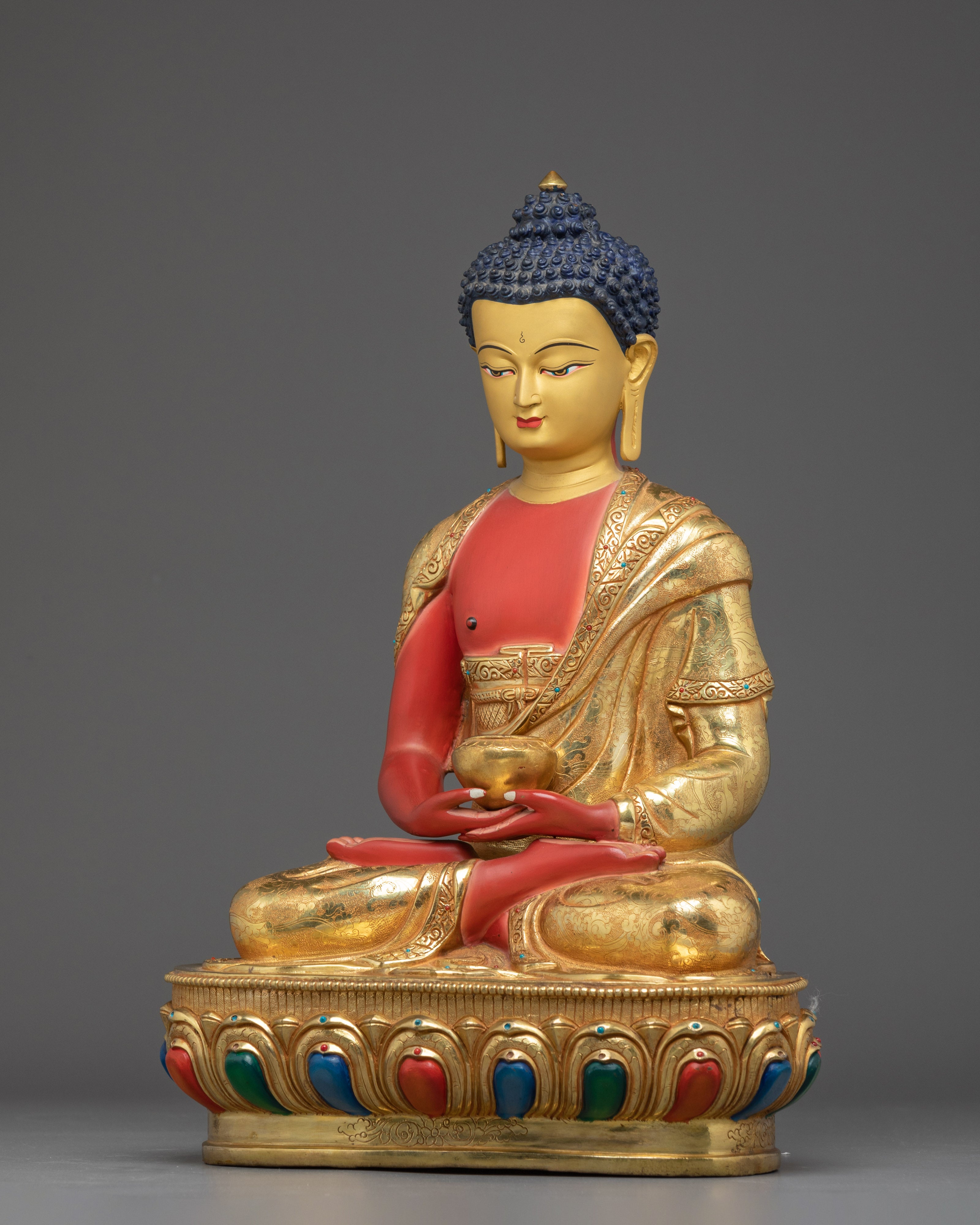 Red Amitabha Buddha Icon | Handcrafted Himalayan Statue
