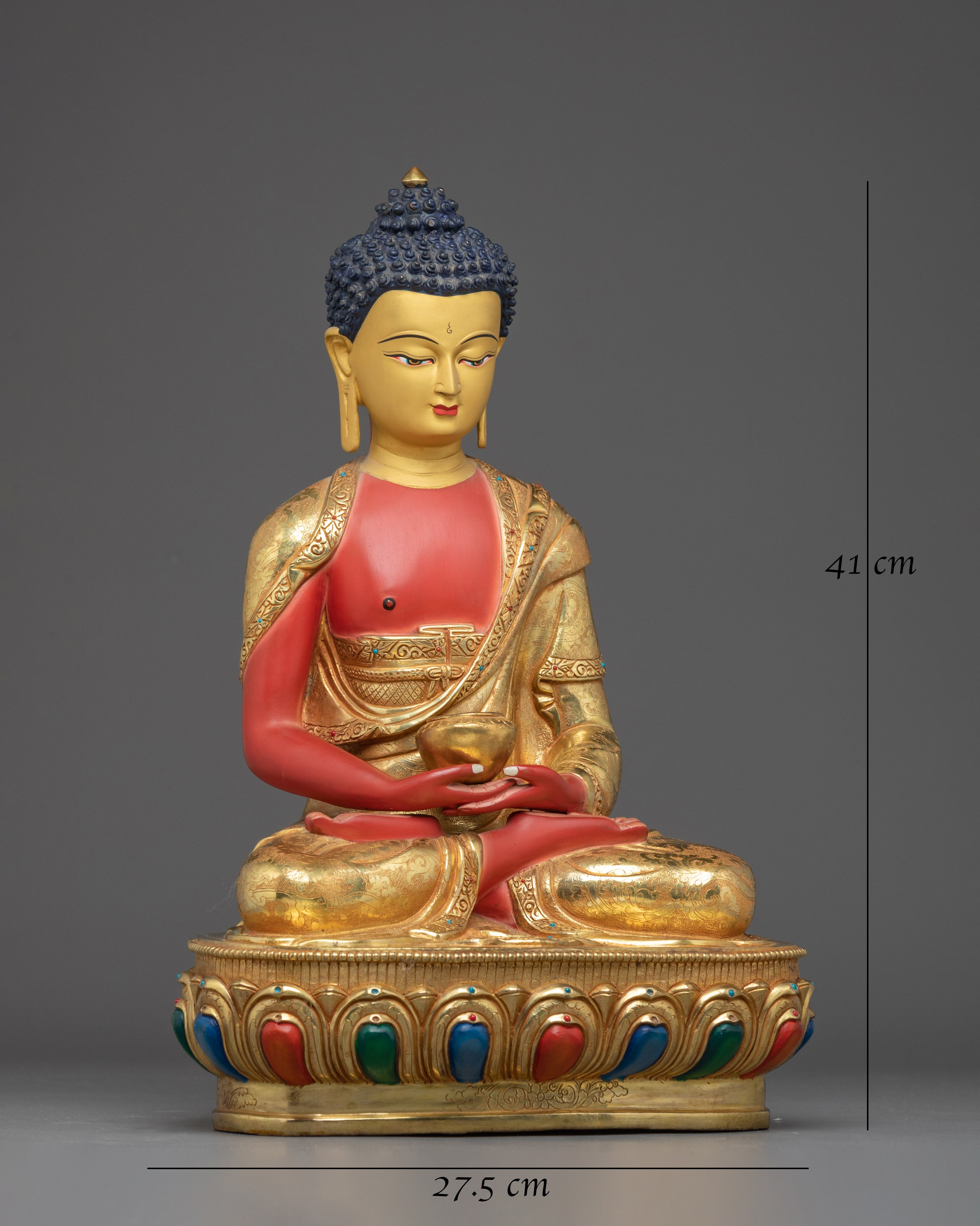 Red Amitabha Buddha Icon | Handcrafted Himalayan Statue