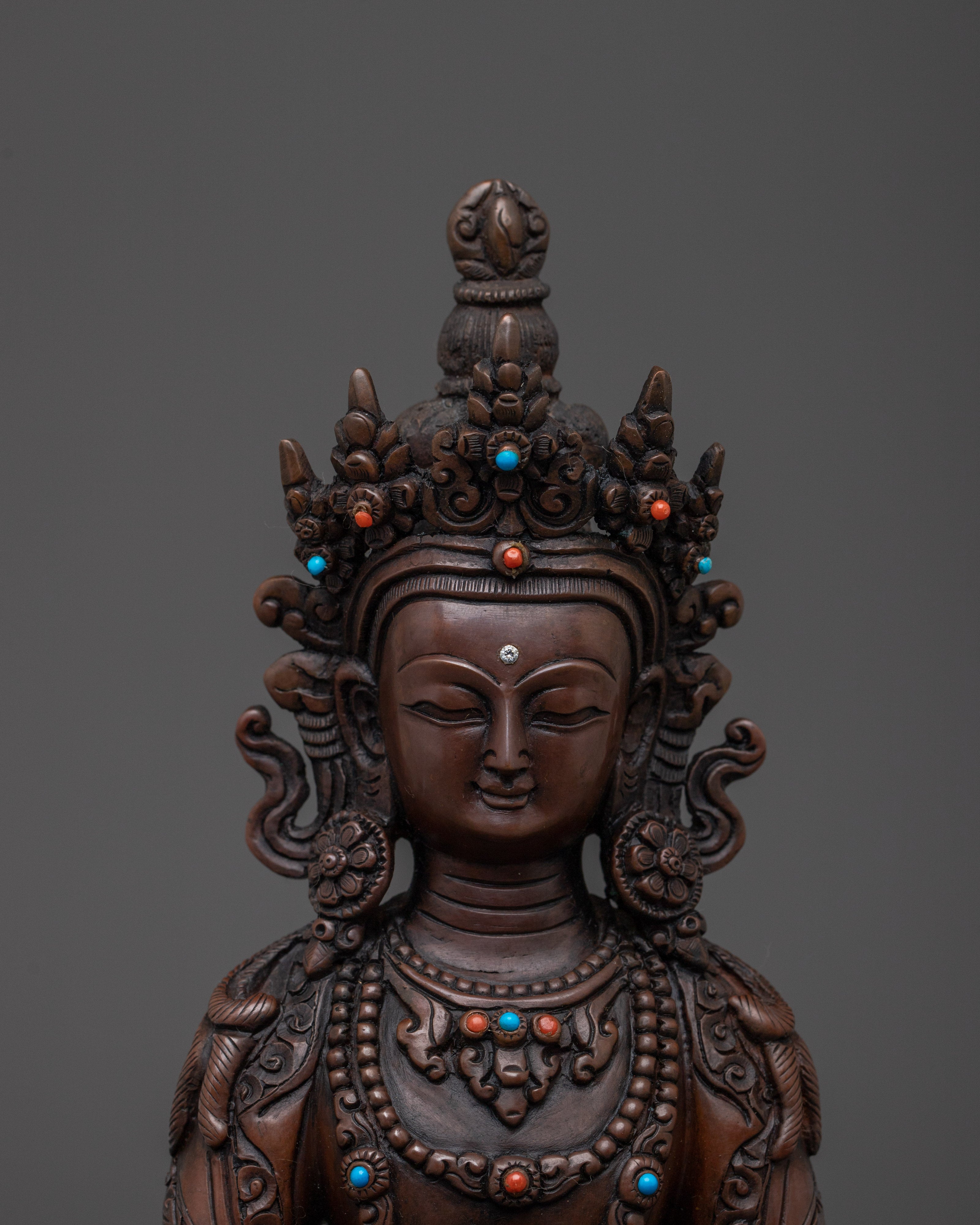 Handcrafted Buddha Amitayus Statue | Buddha of Infinite Life