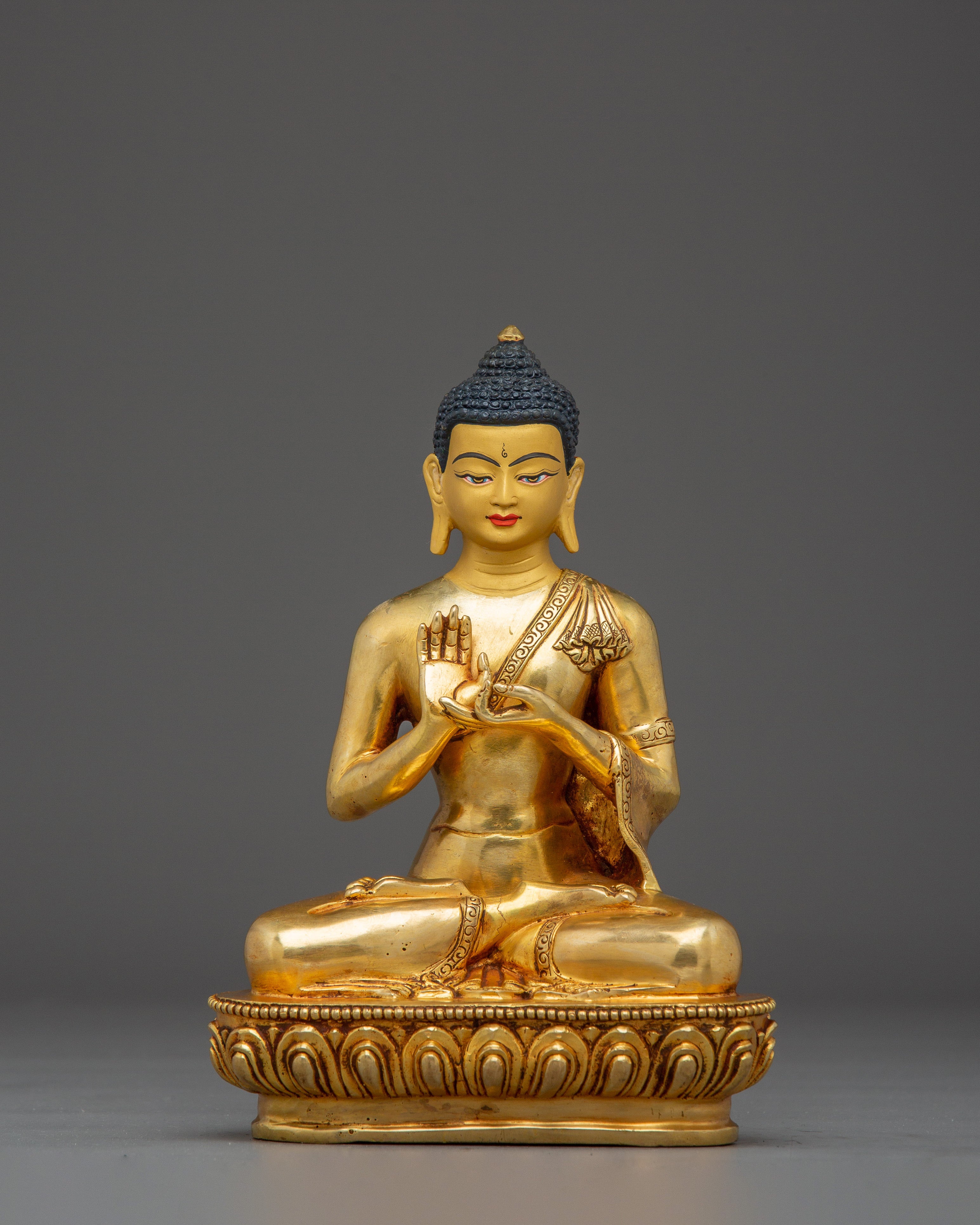 Adhinath Buddha Gold Gilded and Copper Statue