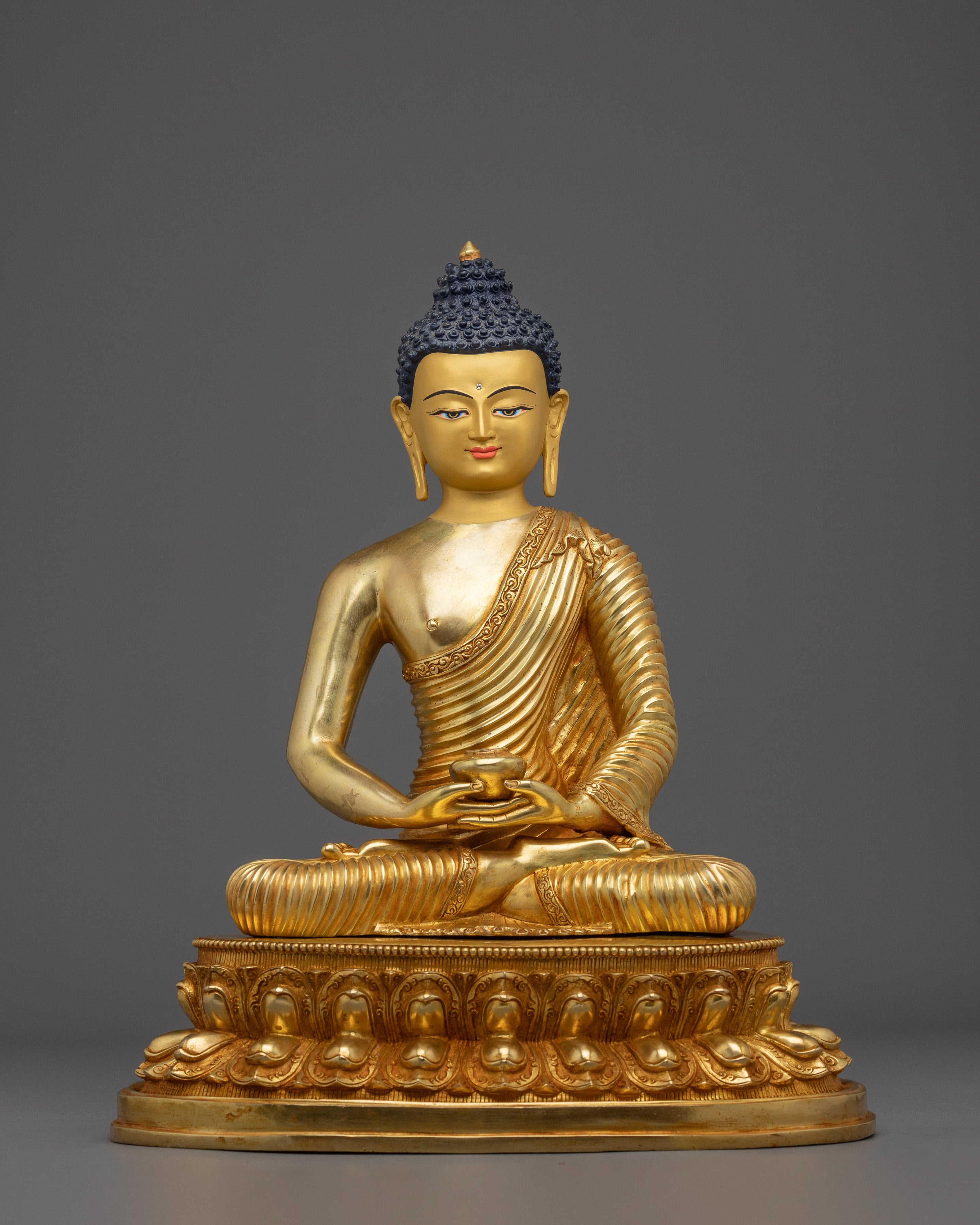 Amitabha Buddha Statue in 24K Gold Gilded Copper