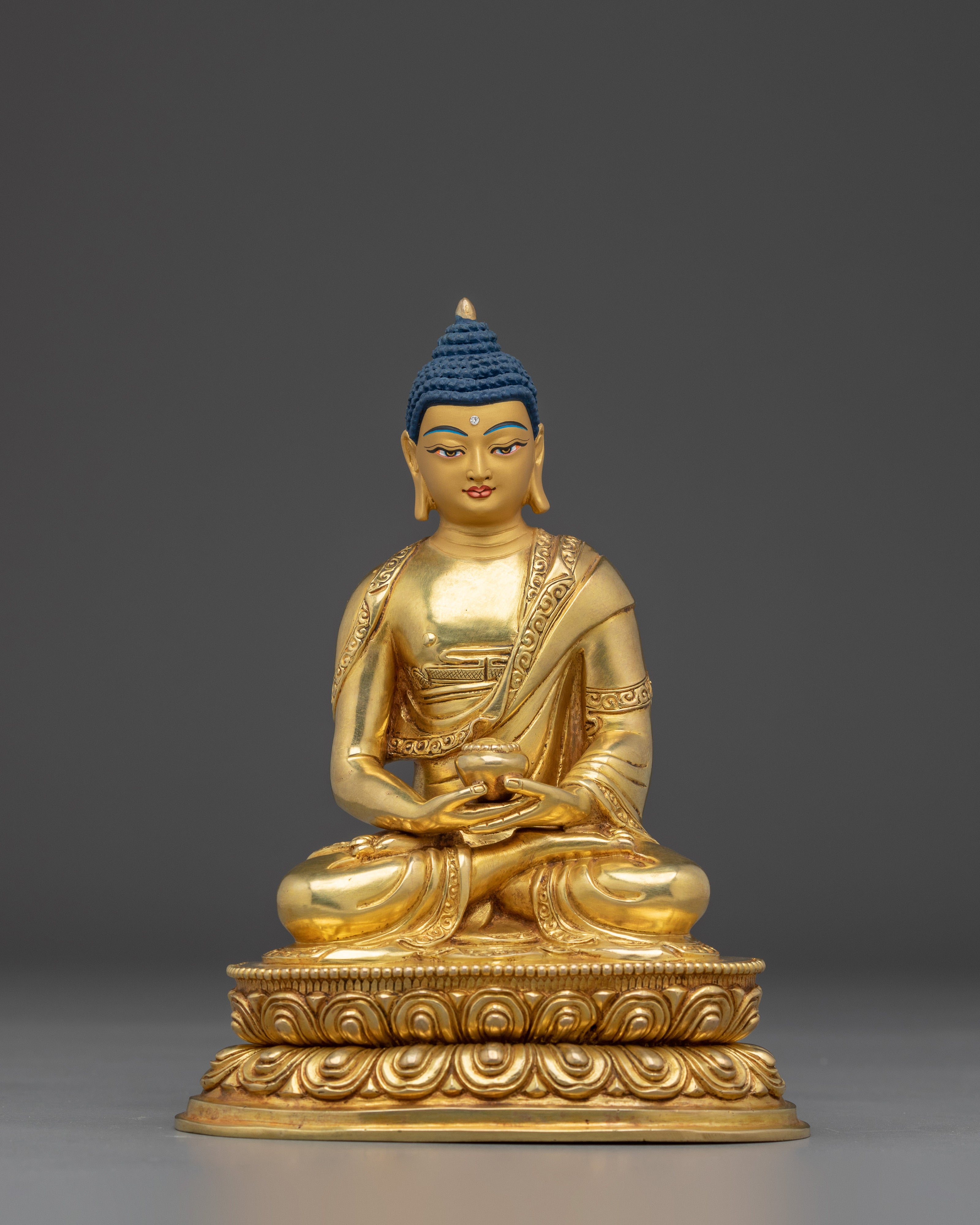 Copper and Gold-Gilded Amitabha Buddha Statue