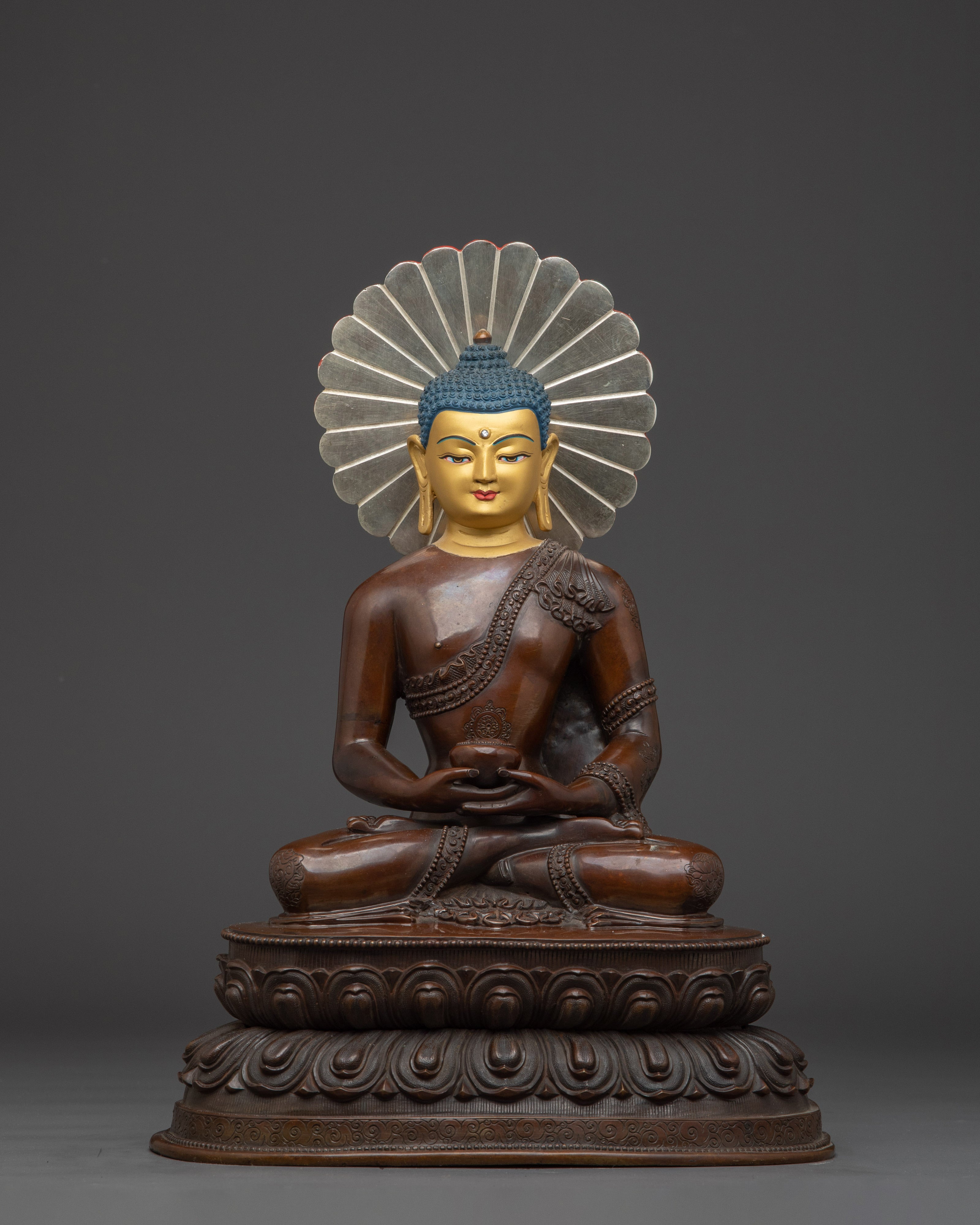 Elegant Copper Amitabha Buddha Statue