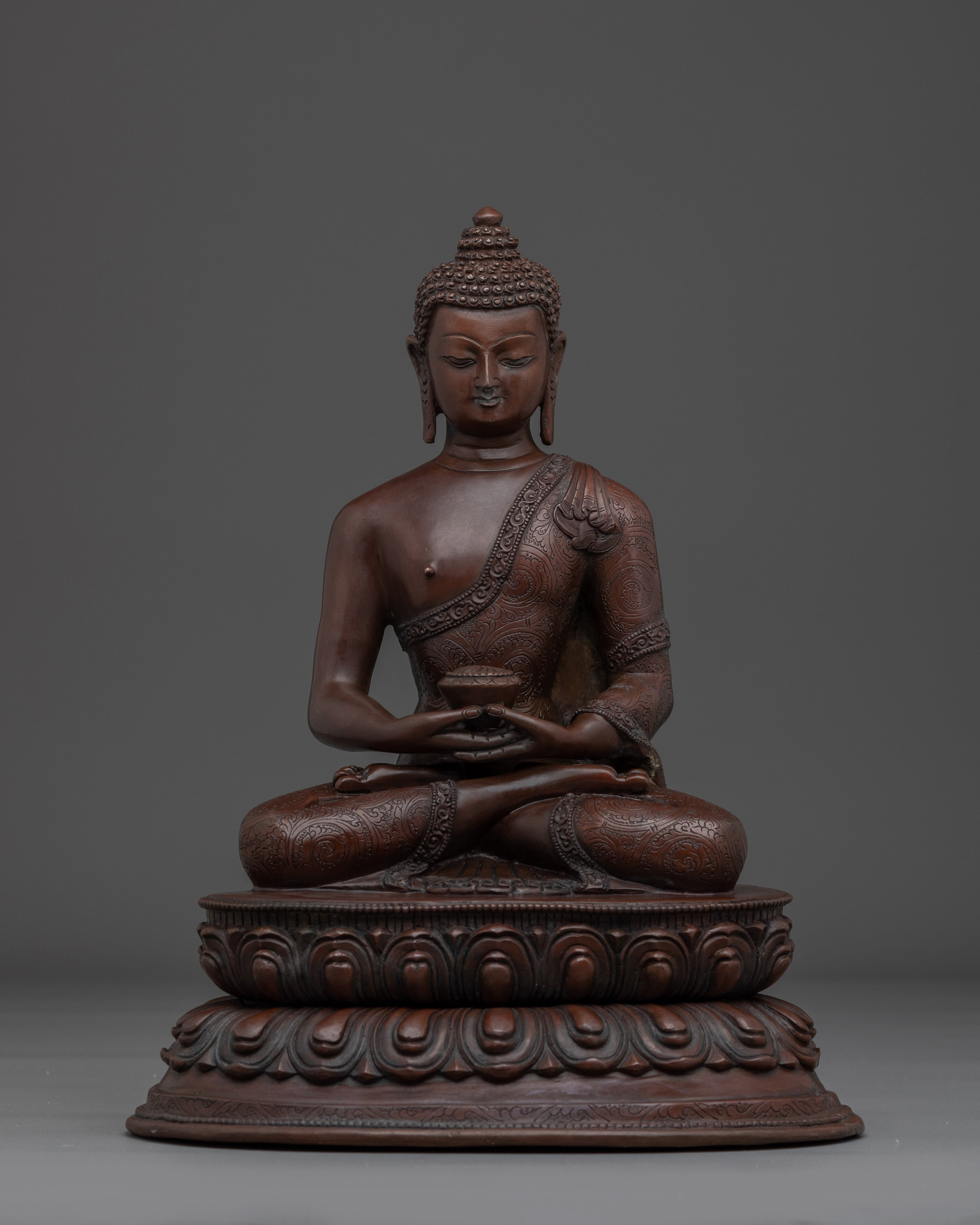 Sukhavati Ruler Oxidized Amitabha Buddha Figurine