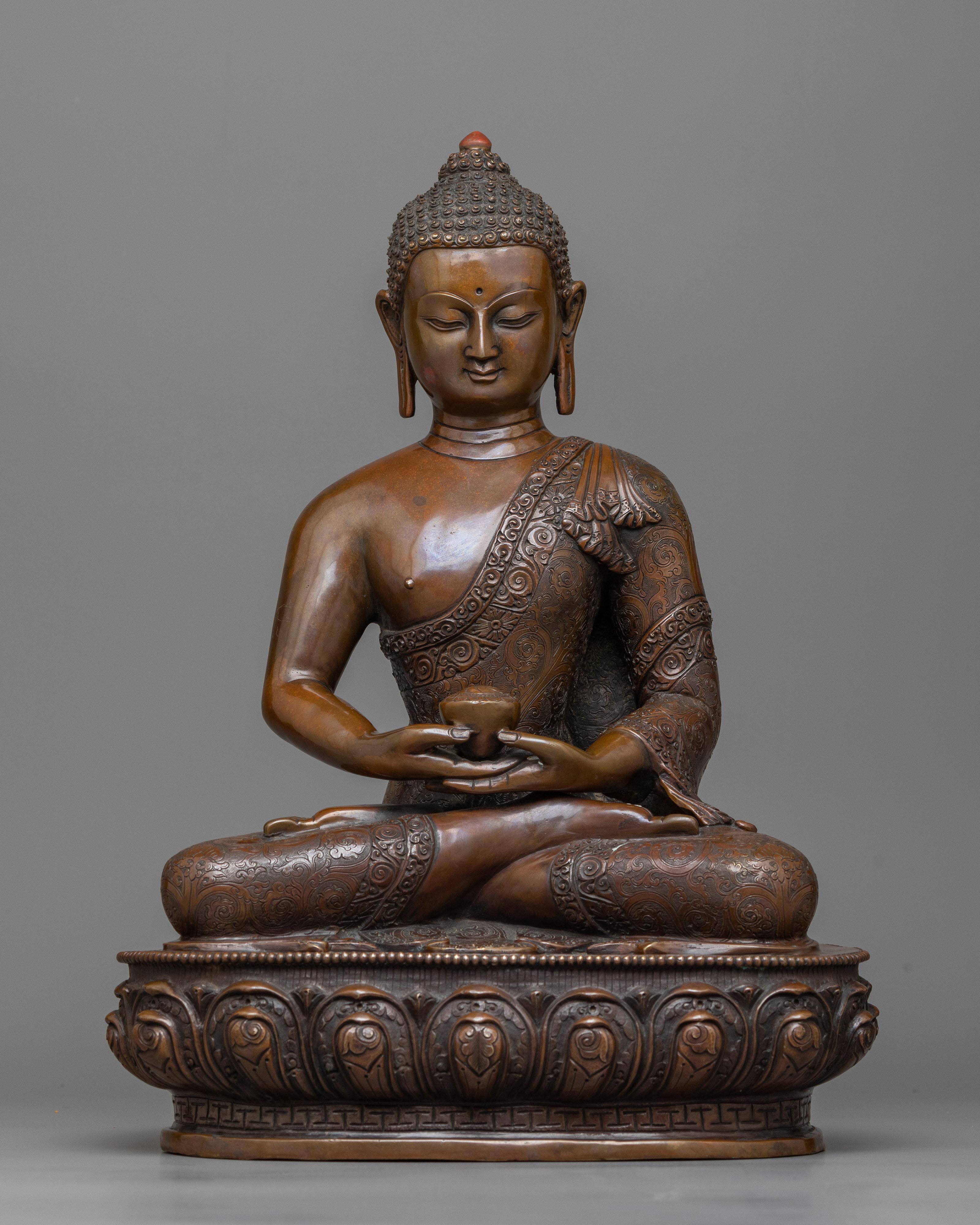 amitabha-buddha-chocolate oxidized sculpture