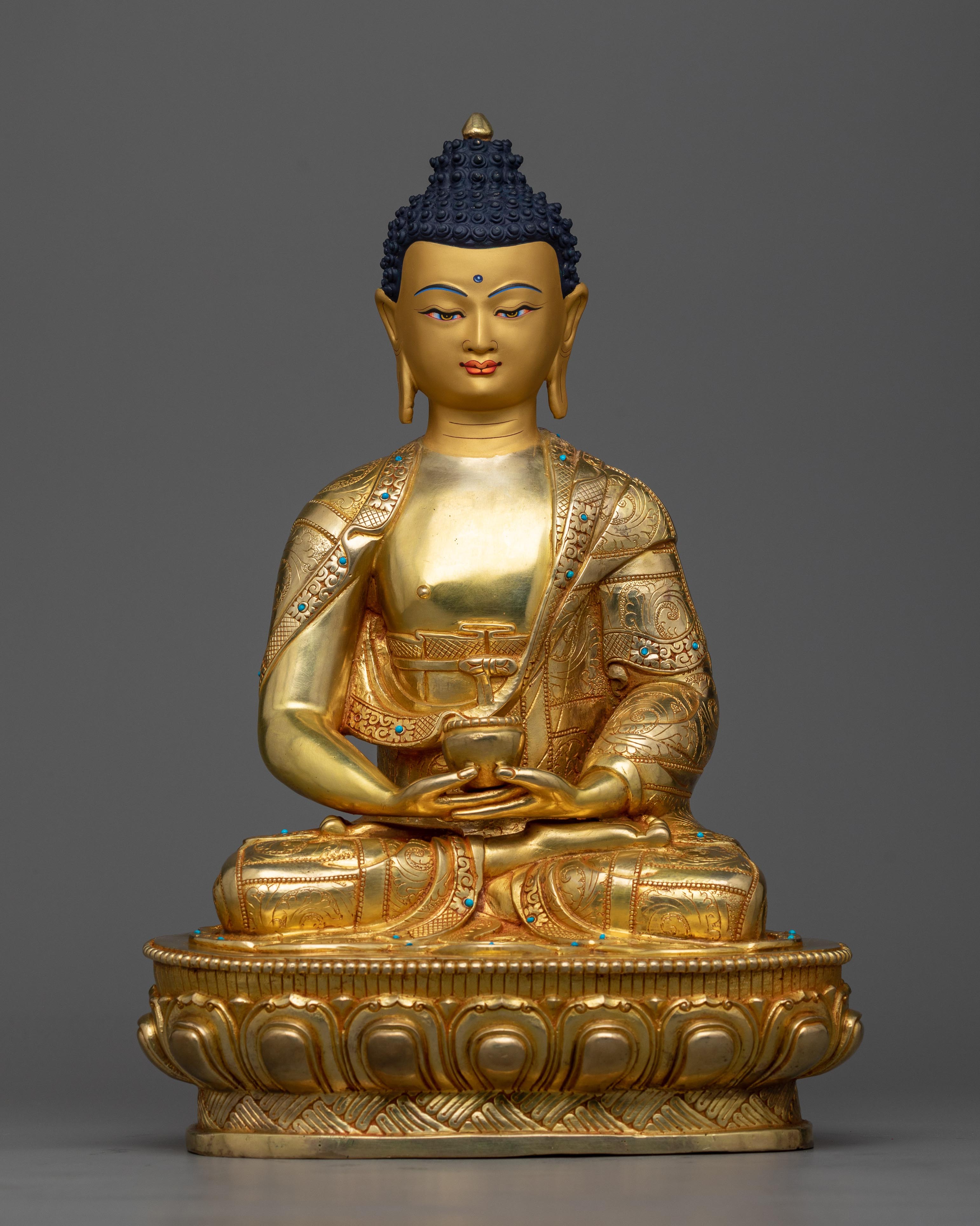 Radiant Amitabha Buddha Gilt Statue | Beacon of Infinite Light