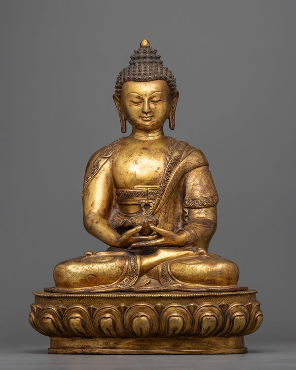 Amitabha Buddha Antique Finish Statue 