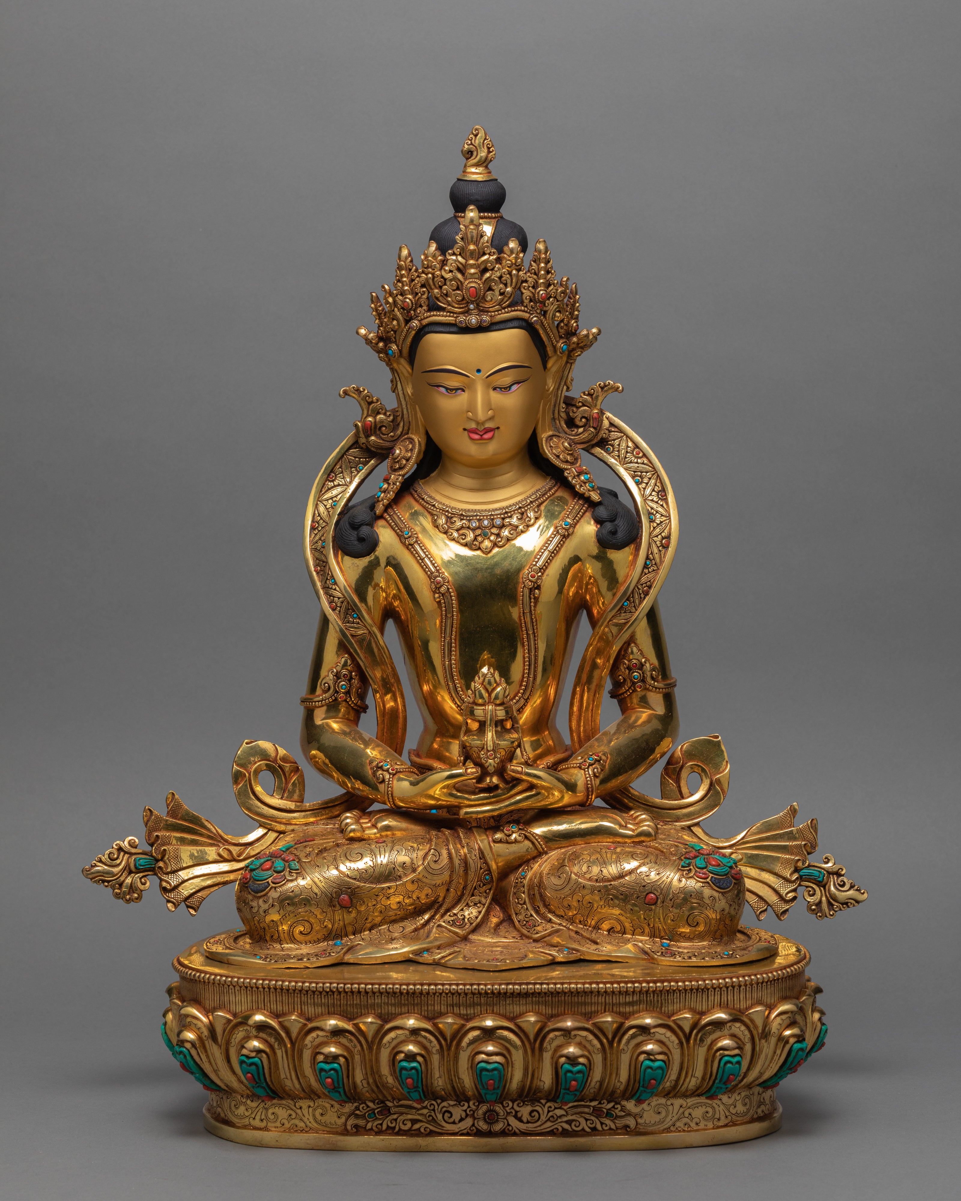 Amitayus Buddha Art | 24K Gold Gilded Statue