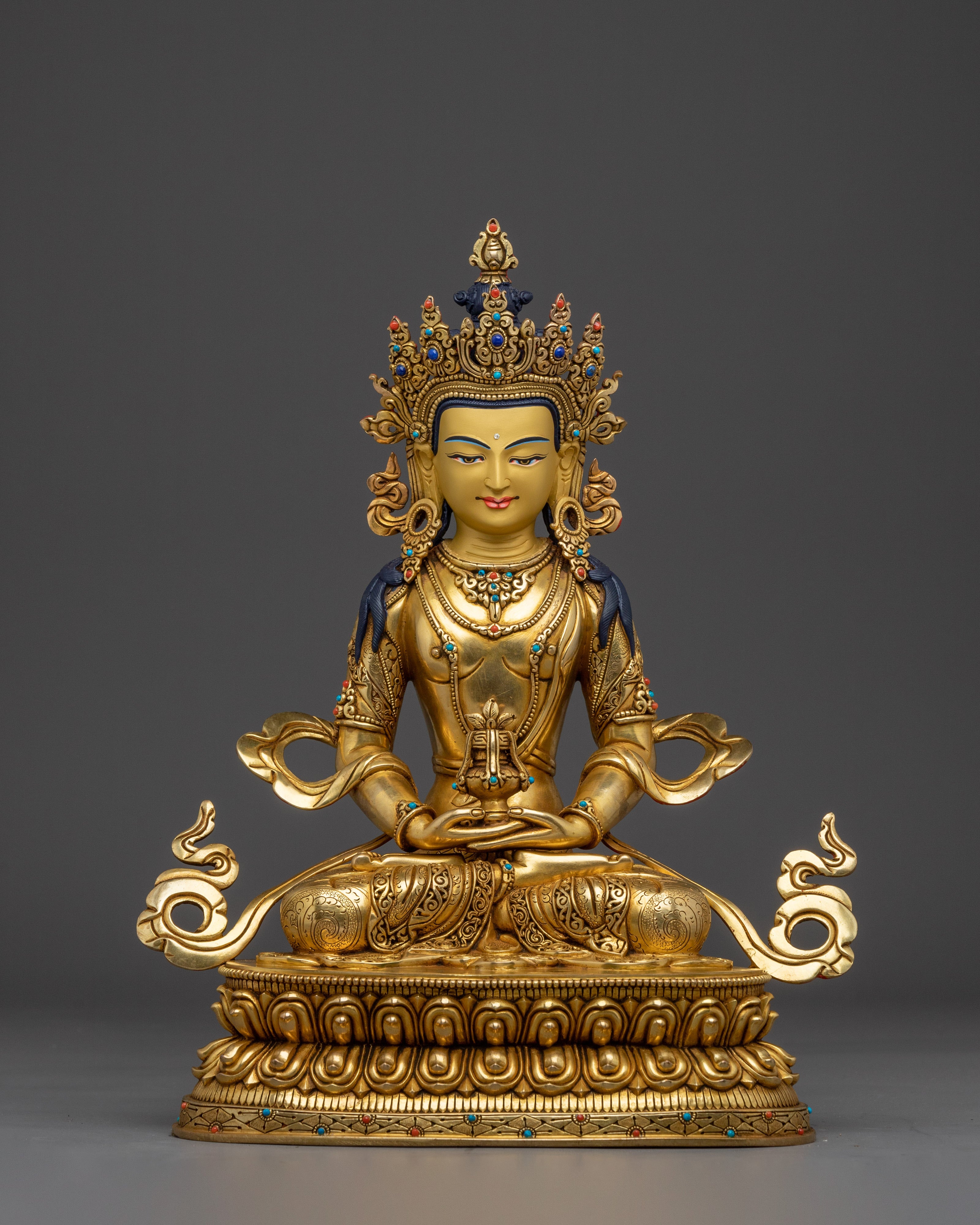 Handcrafted Amitayus copper statue