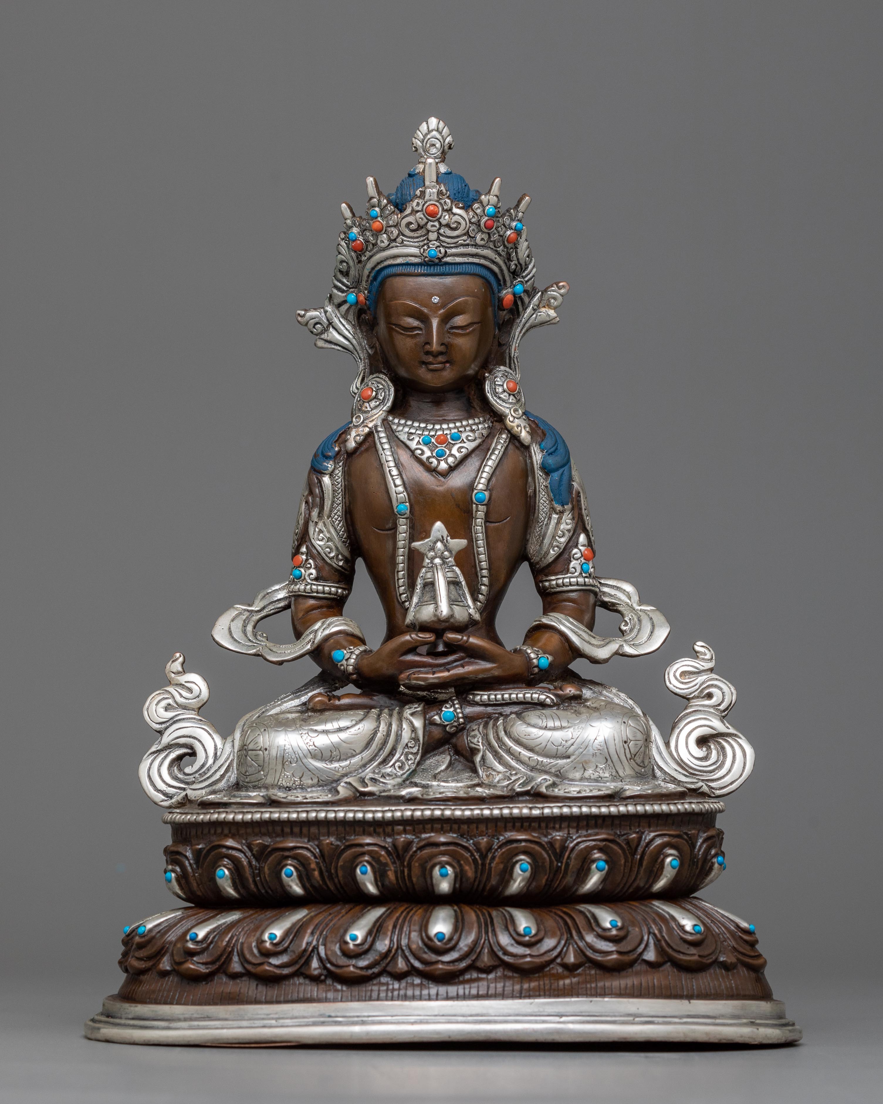 amitayus-chocolate oxidized statue