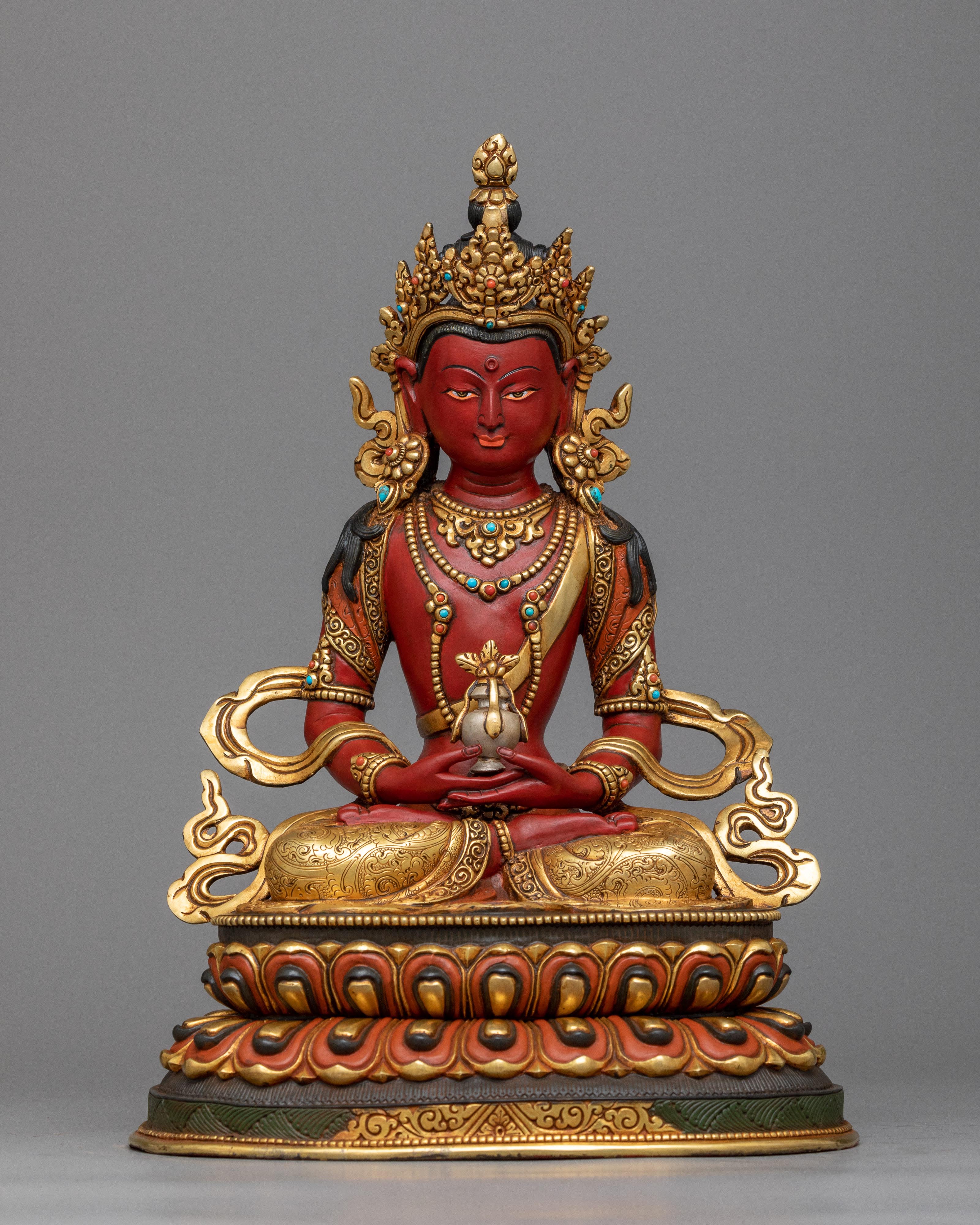 red amitayus sculpture