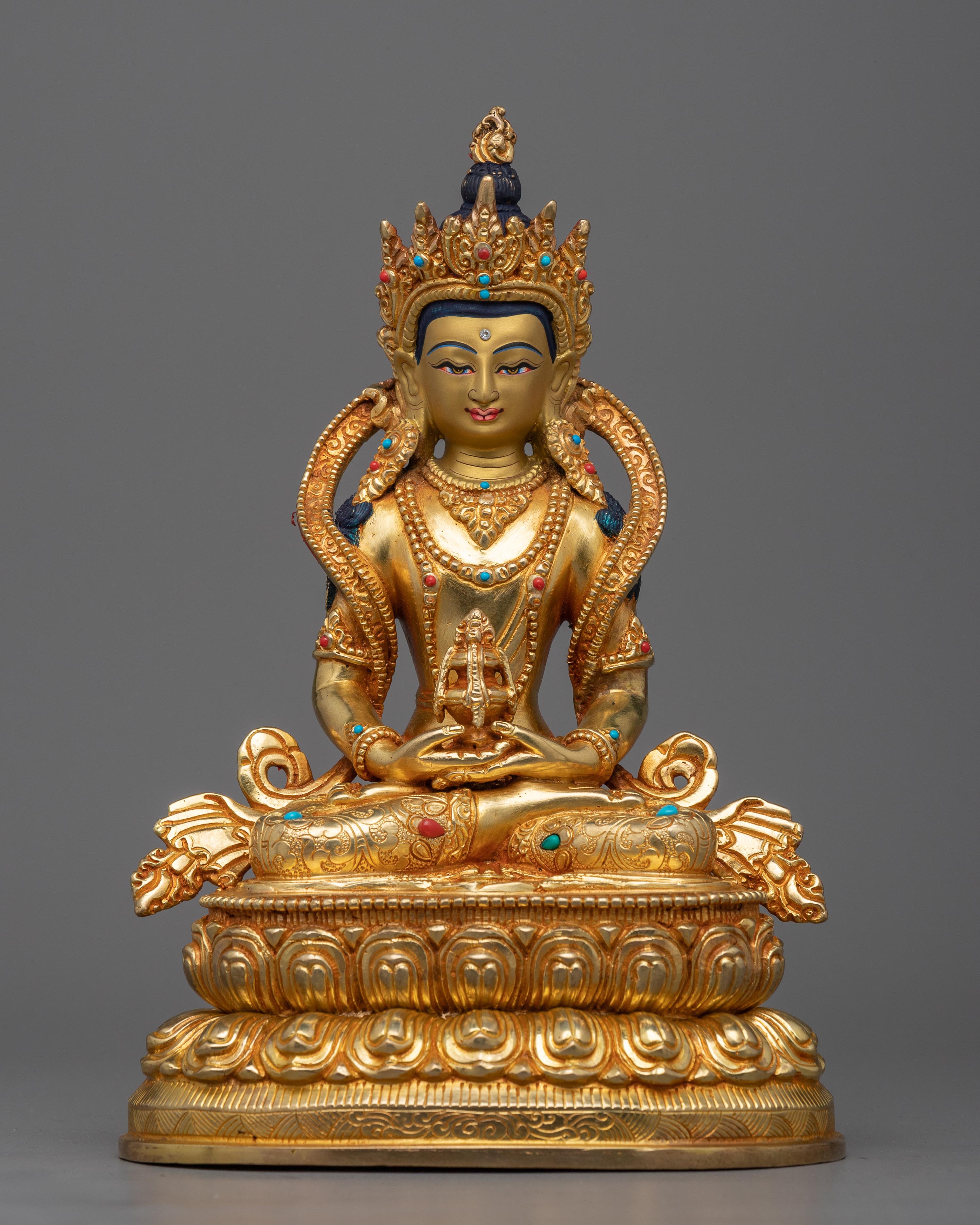 Gold Painted Amitayus Statue