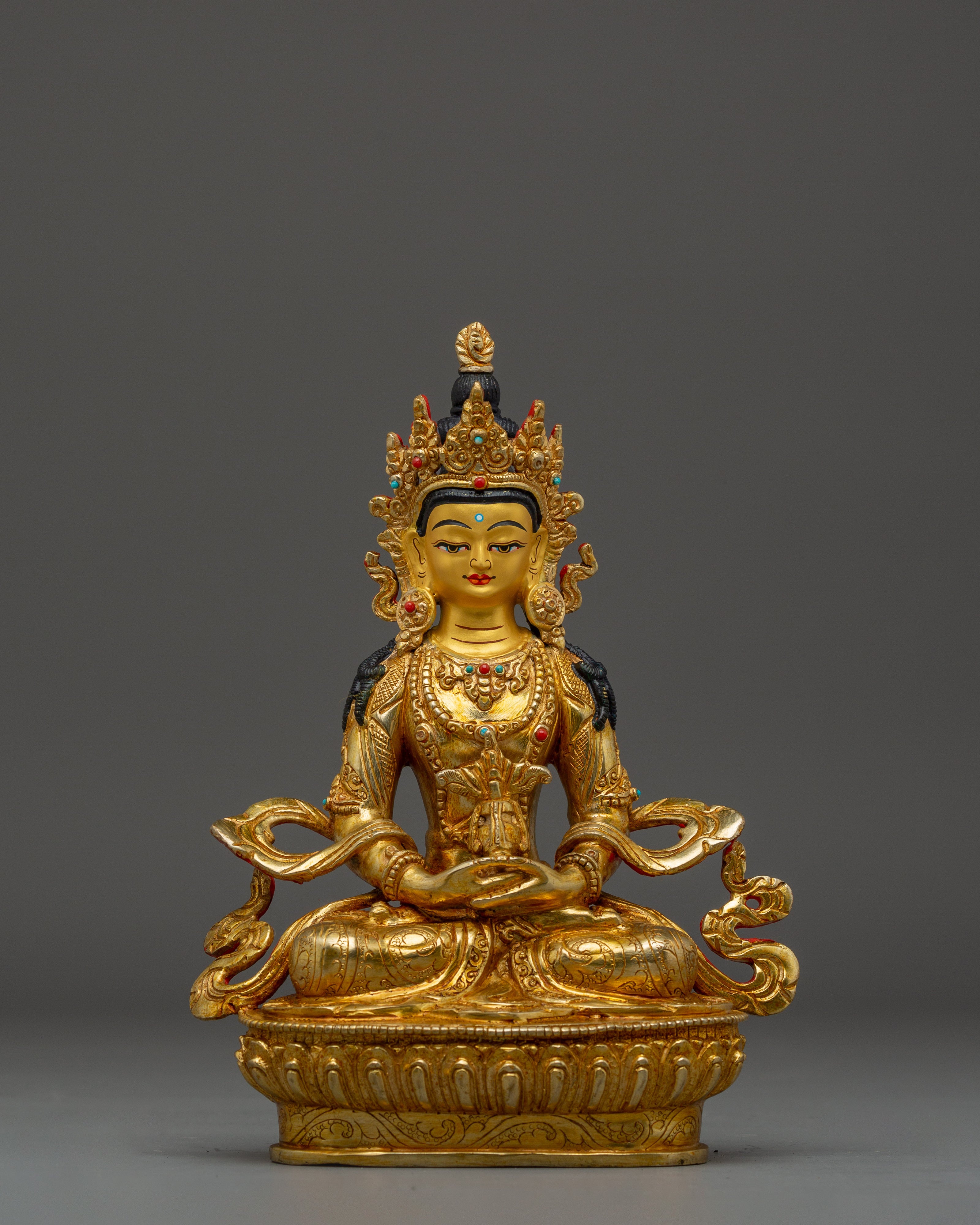 Healing Deity Amitayus Artwork | Traditional Himalayan Statue