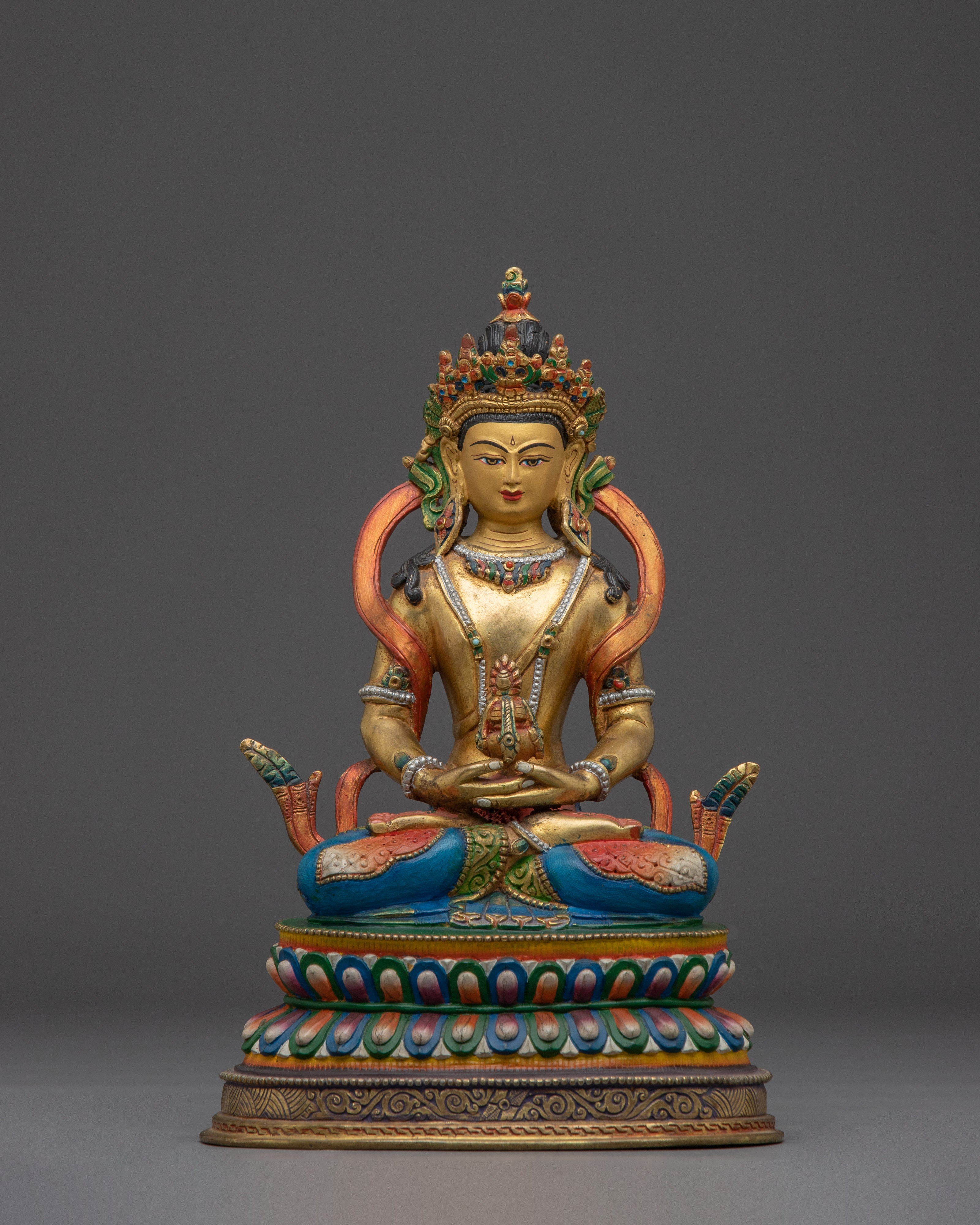 Colorful Amitayus Copper Statue