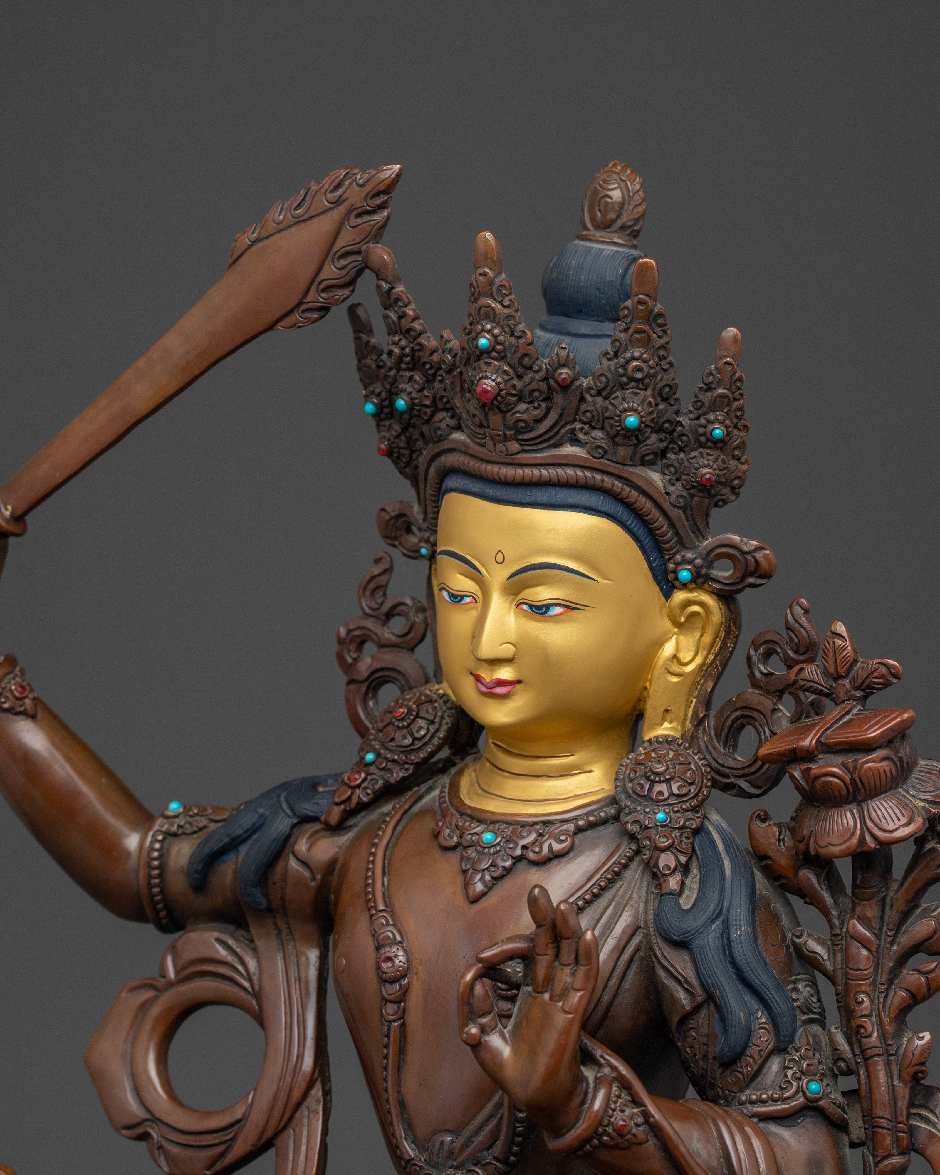 Buddhist wisdom deity Manjushri | Flaming Sword and Scripture