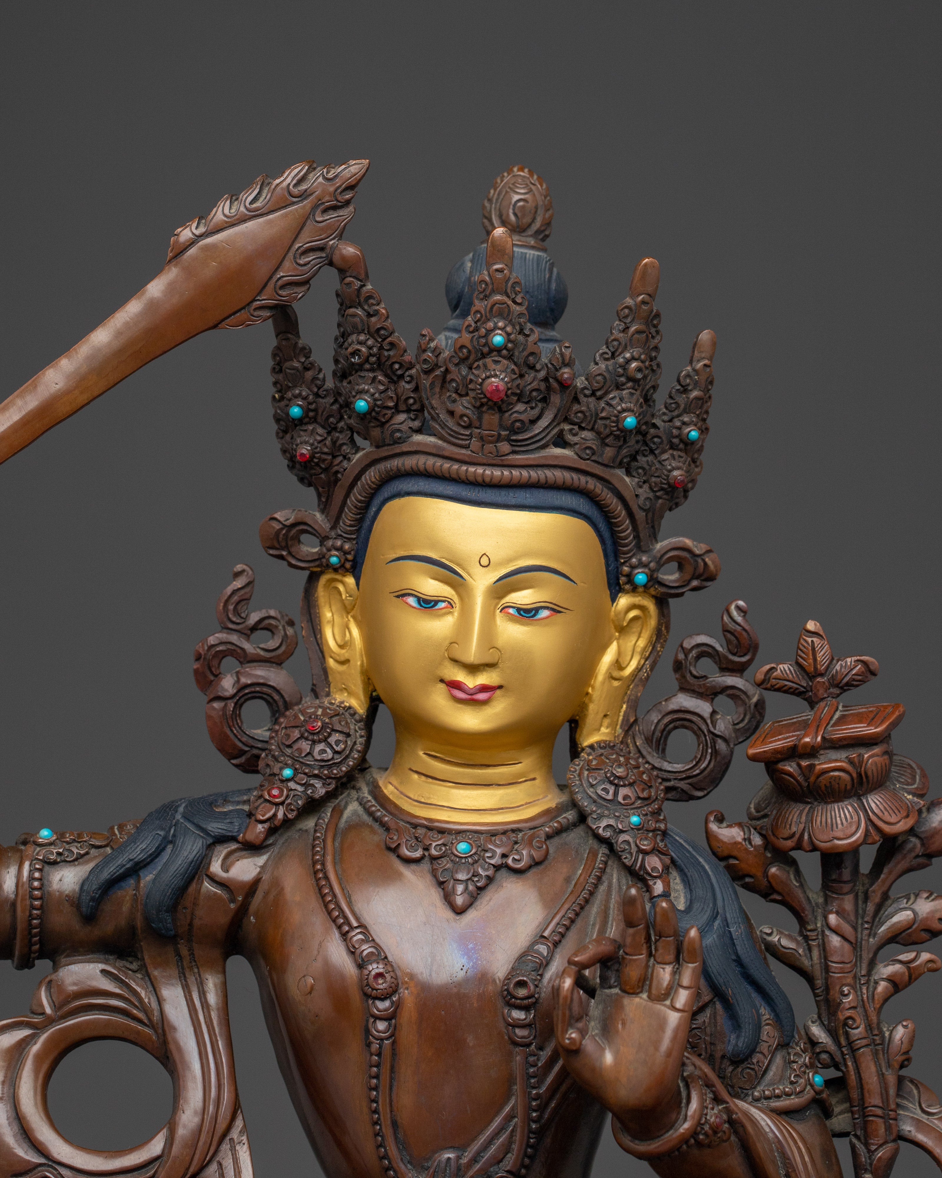 Buddhist wisdom deity Manjushri | Flaming Sword and Scripture