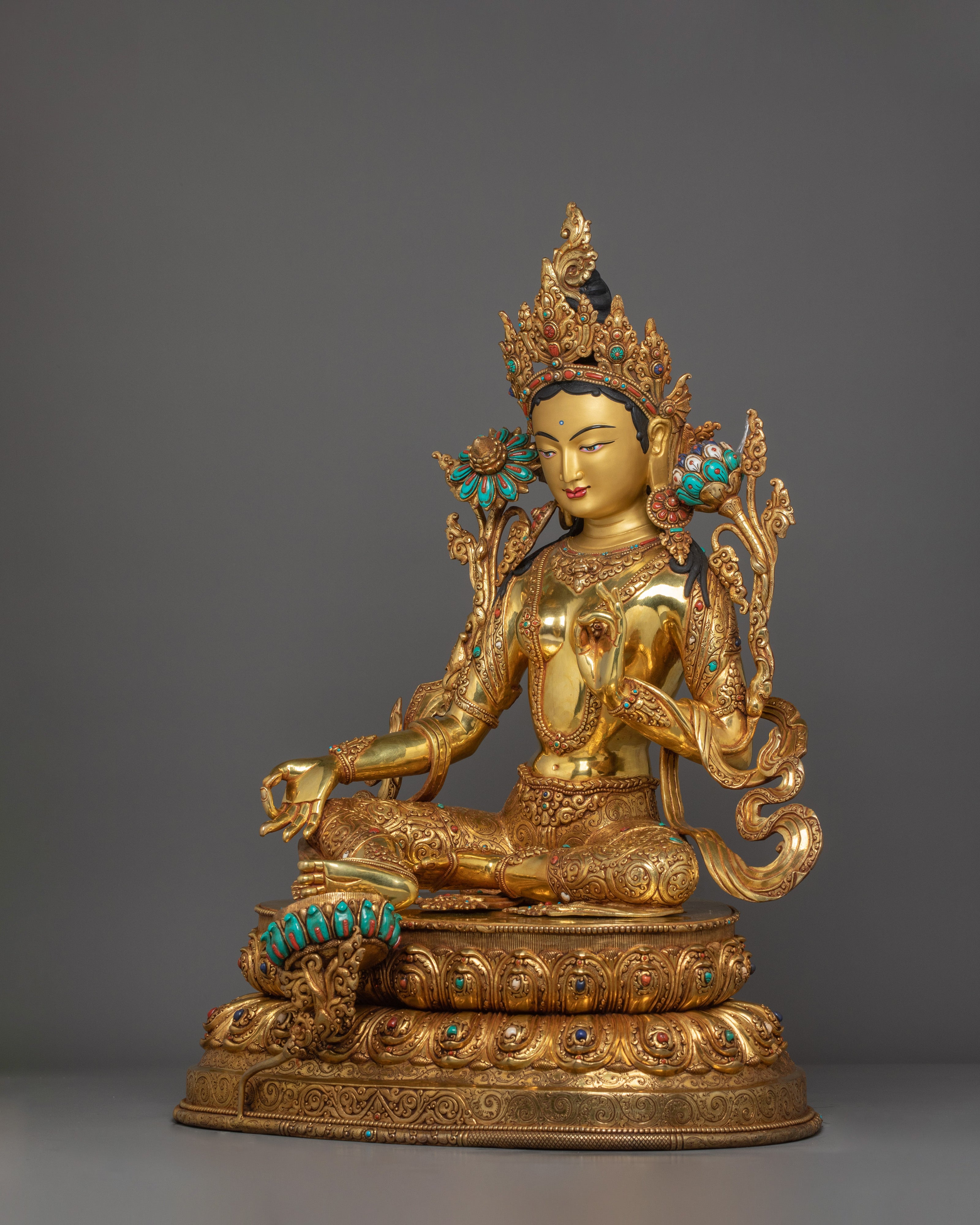 Set of Five Bodhisattva Statues | 5 Deity Set for Spiritual Harmony and Meditation
