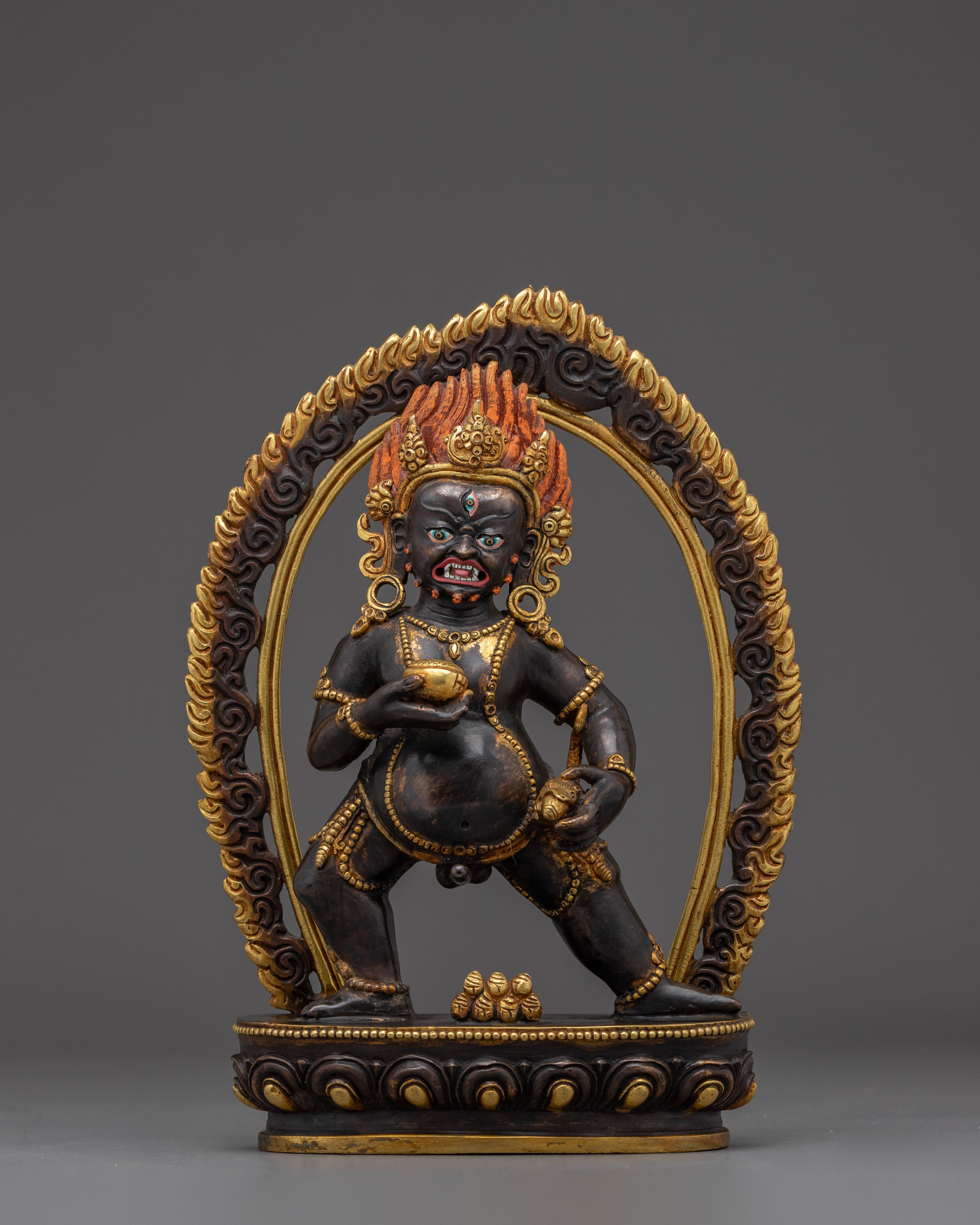 Black Dzambhala Statue with oxidized