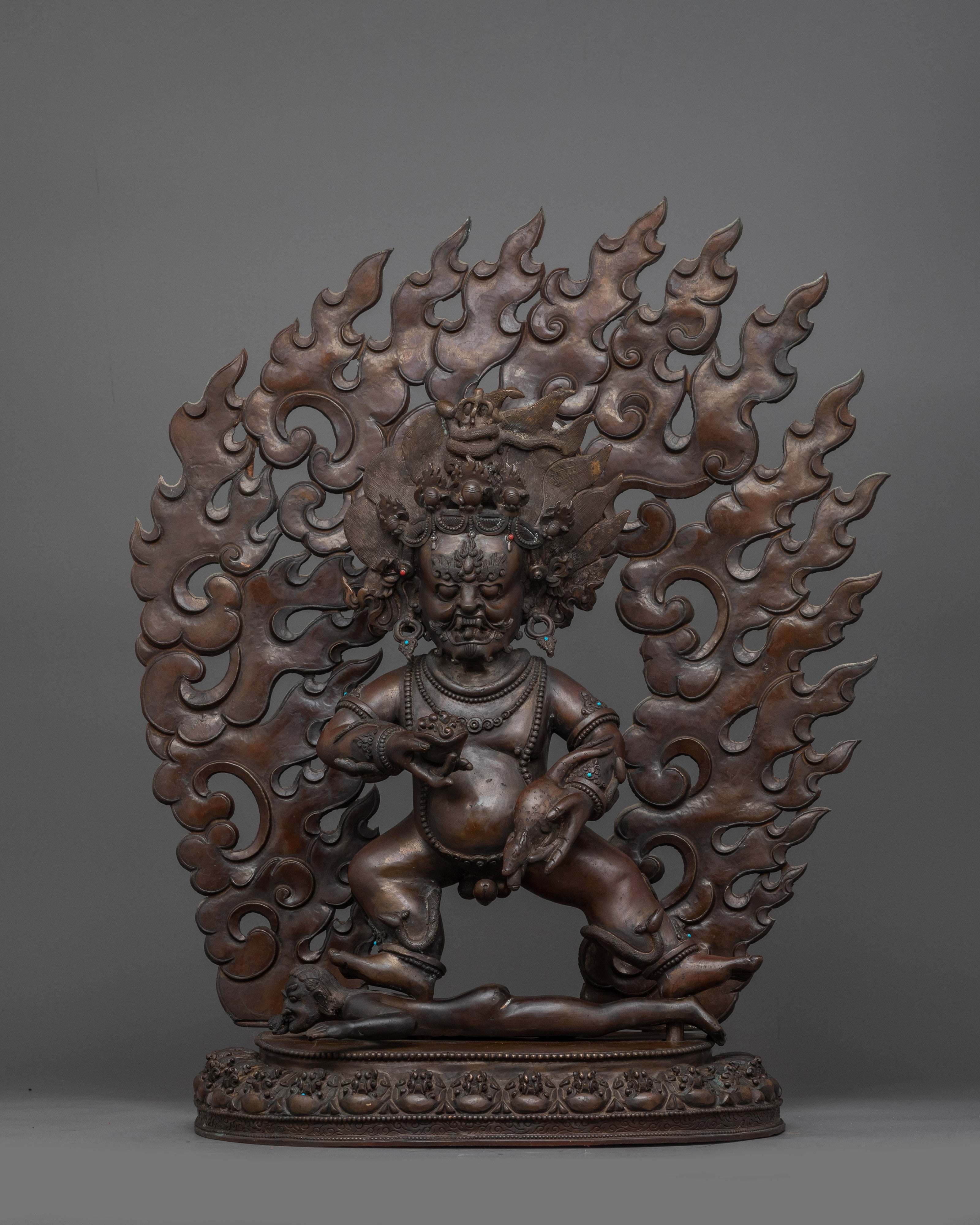 Spiritual Wealth Deity Black Dzambhala Figurine