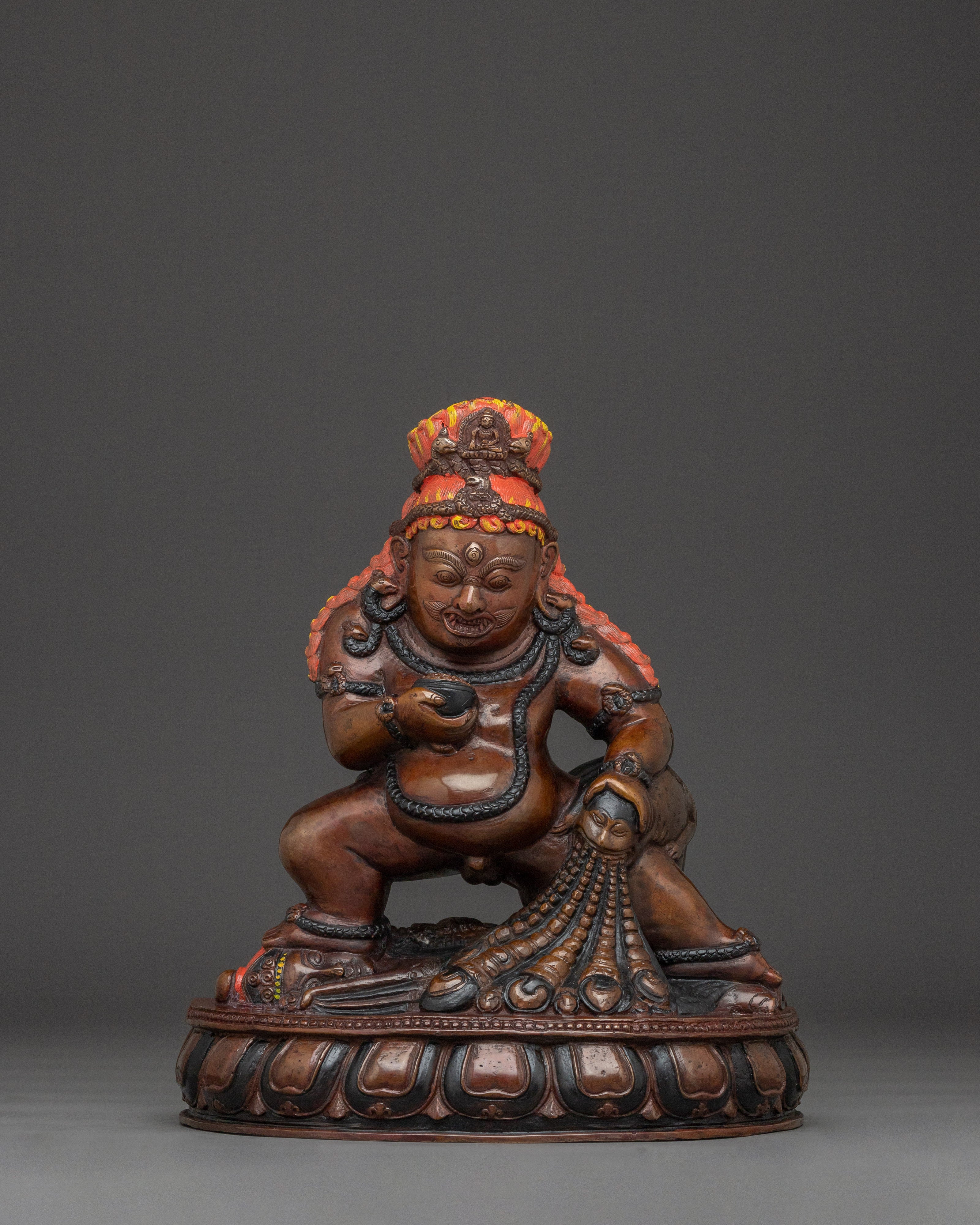 Wealth Deity Black Dzambhala Statue | Tibetan Buddhist Wealth Icon