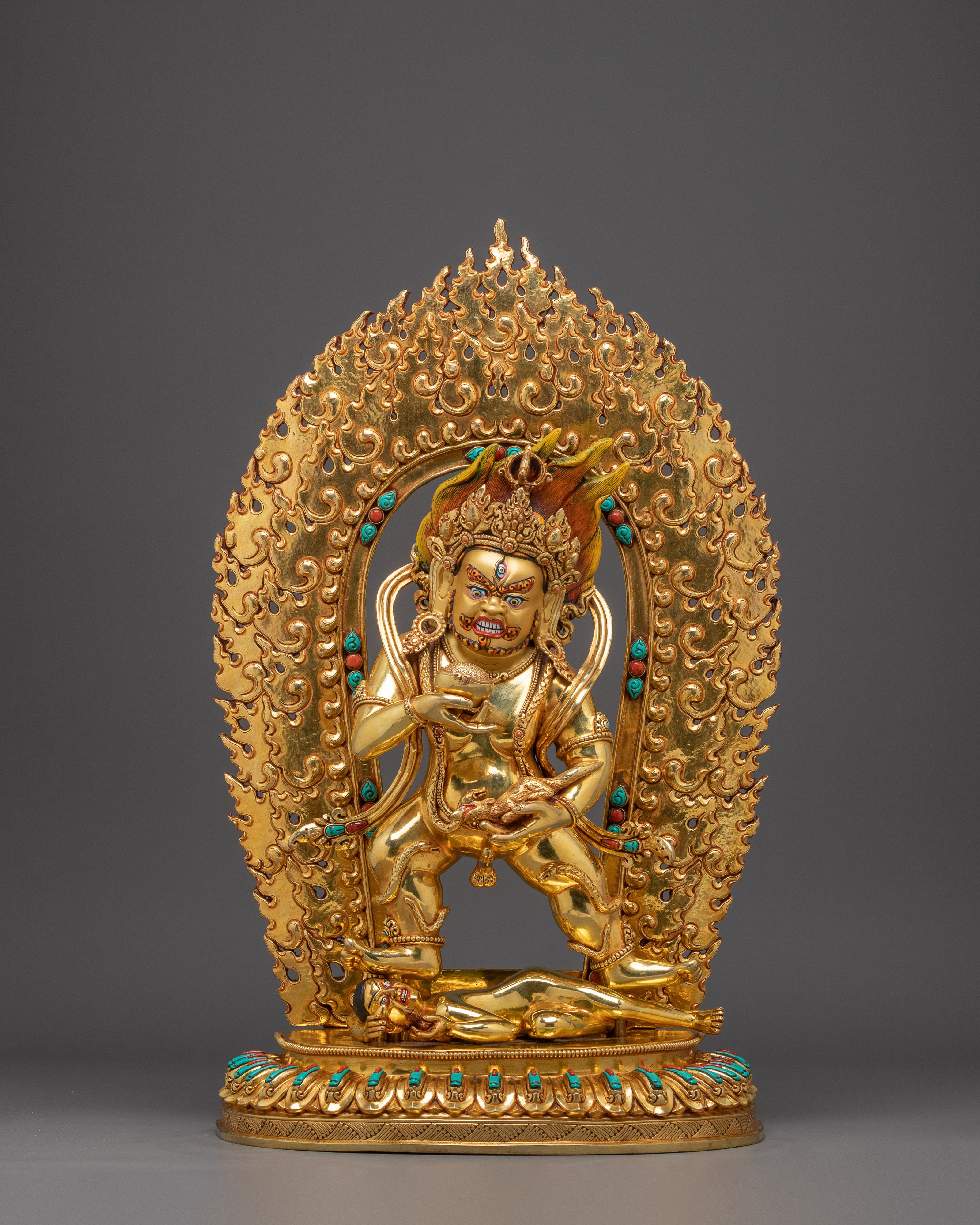 Buddhist Wealth Deity Black Dzambhala Art