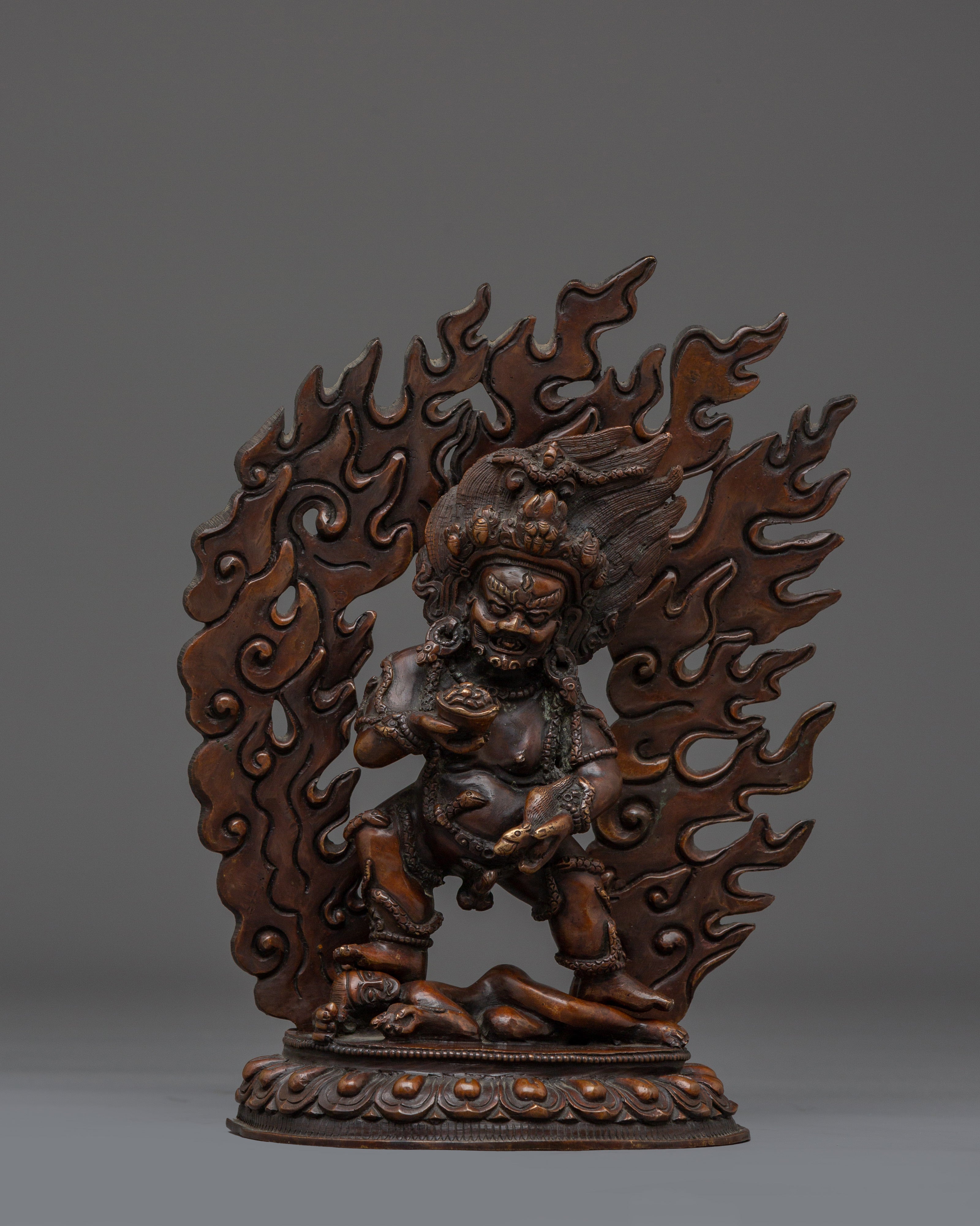 Oxidized Copper Black Dzambhala Statue