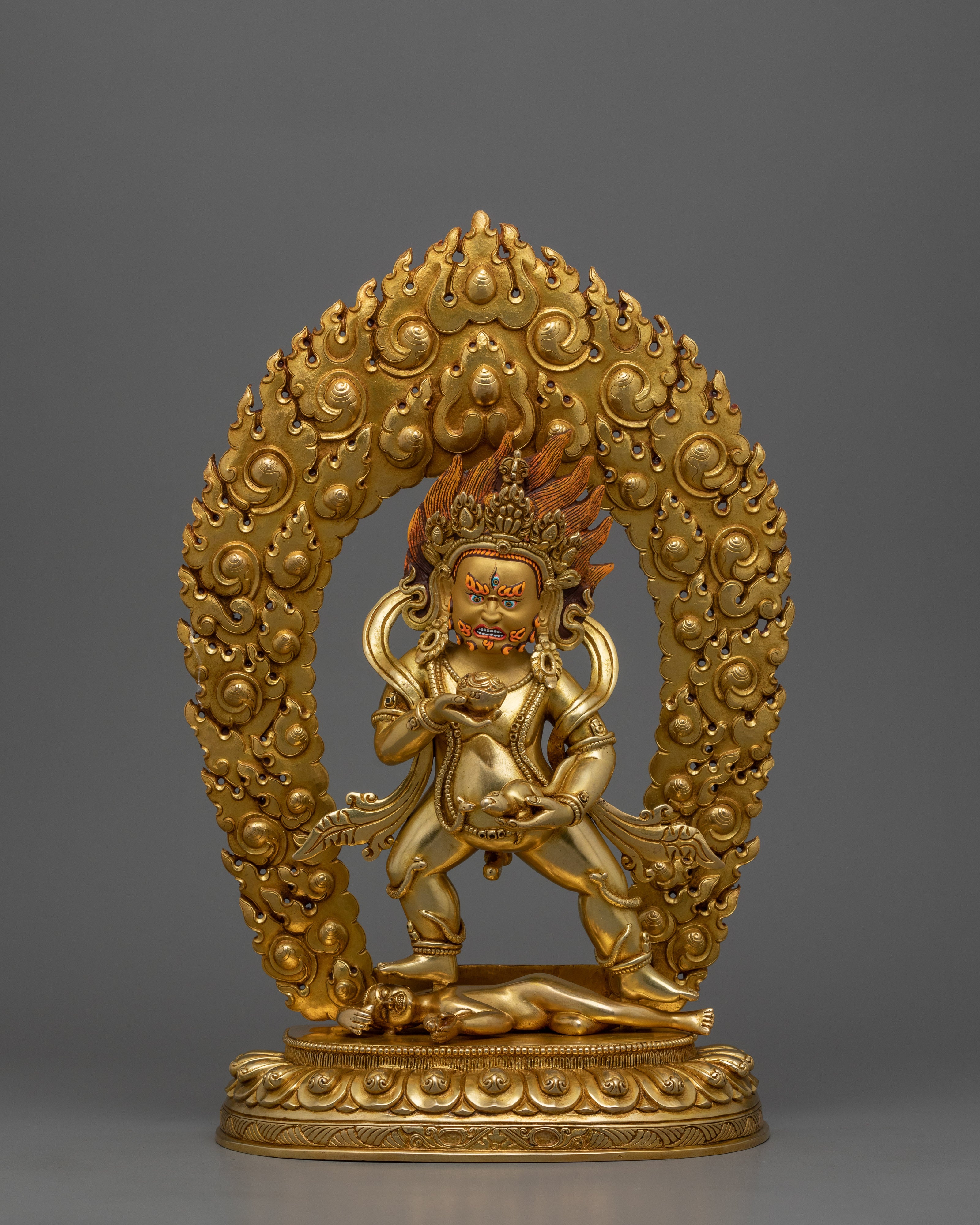 Black Dzambhala Wealth Deity Sculpture