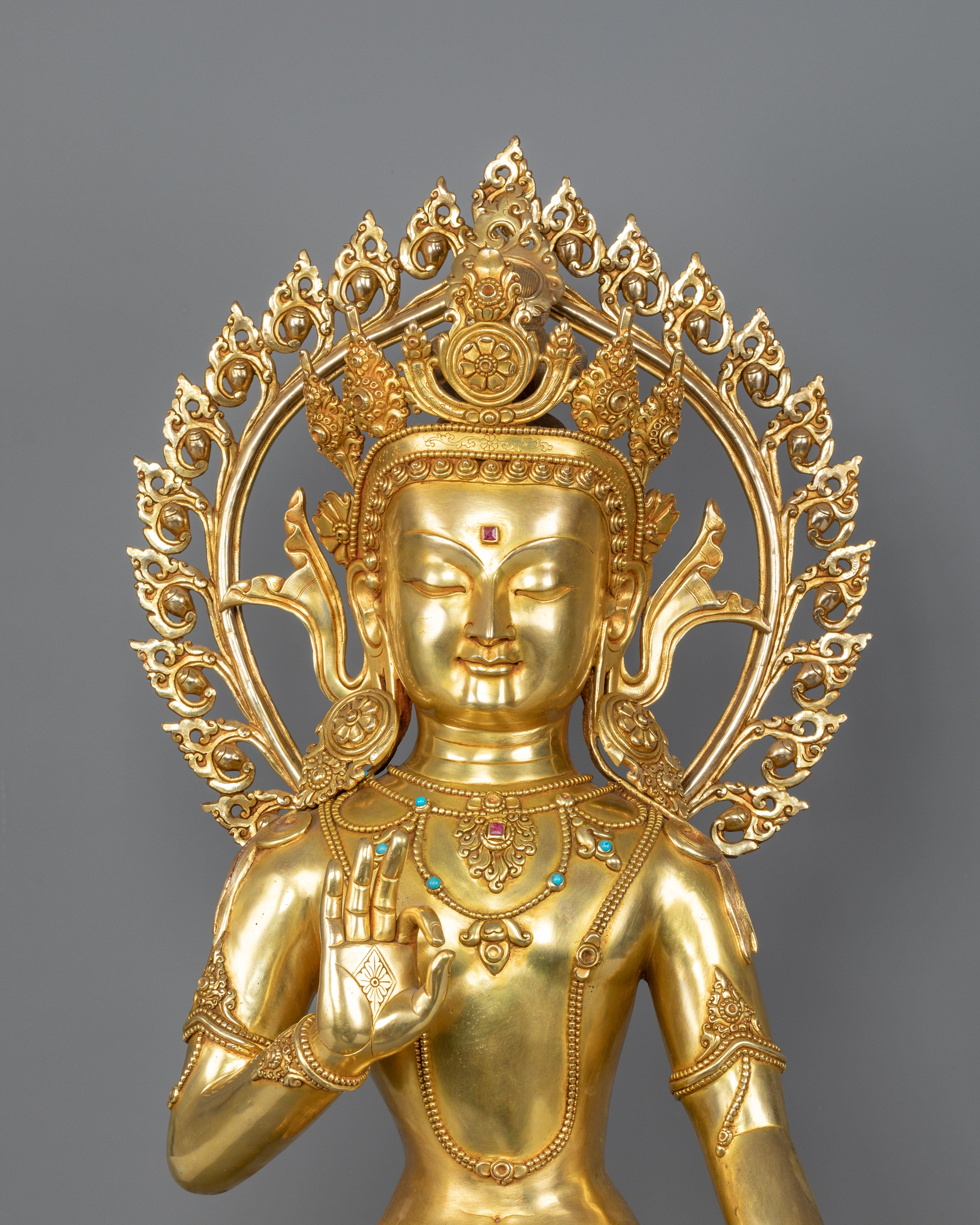 Standing Bodhisattva Chenrezig Sculpture | A Divine Representation of Compassion