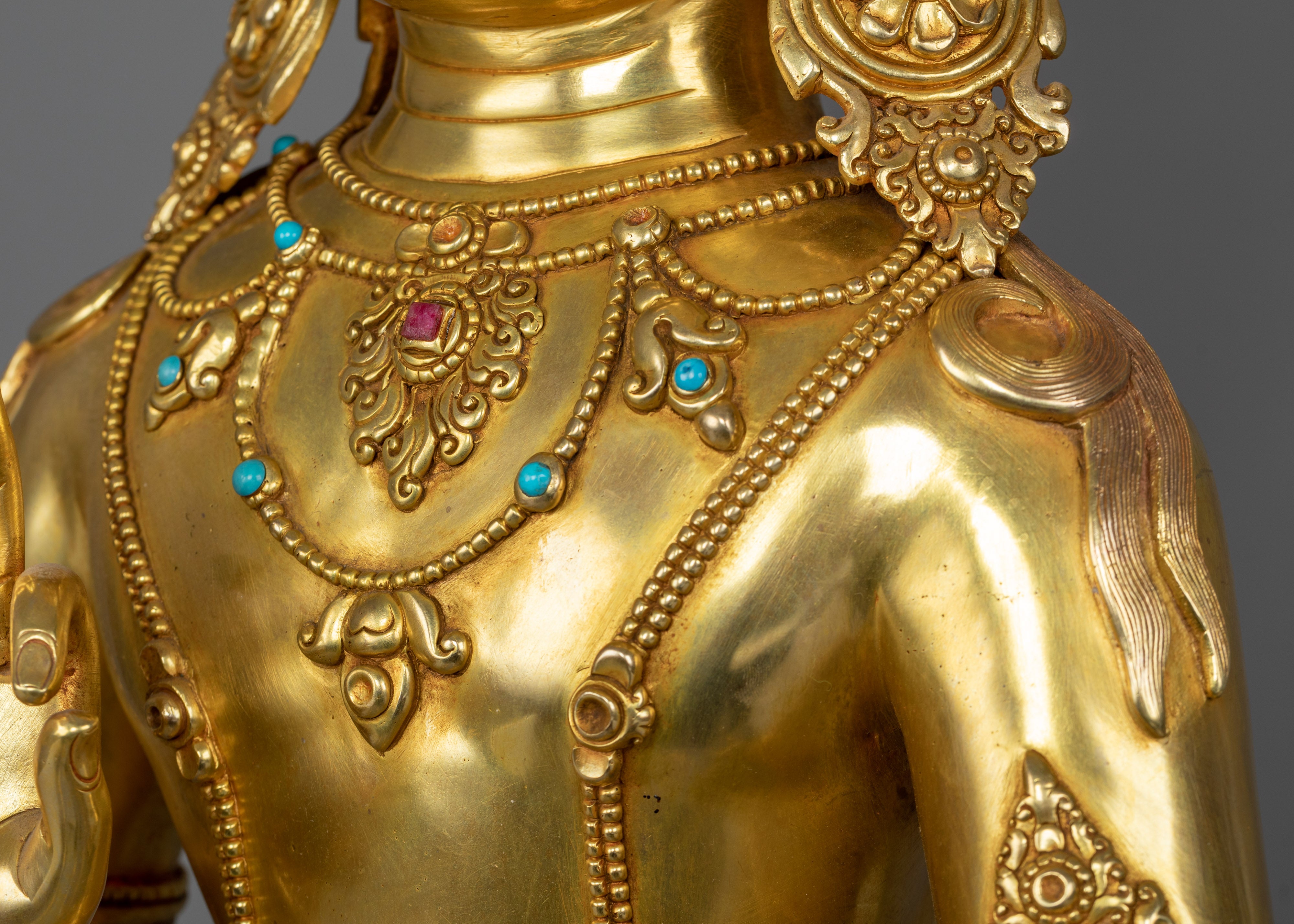 Standing Bodhisattva Chenrezig Sculpture | A Divine Representation of Compassion
