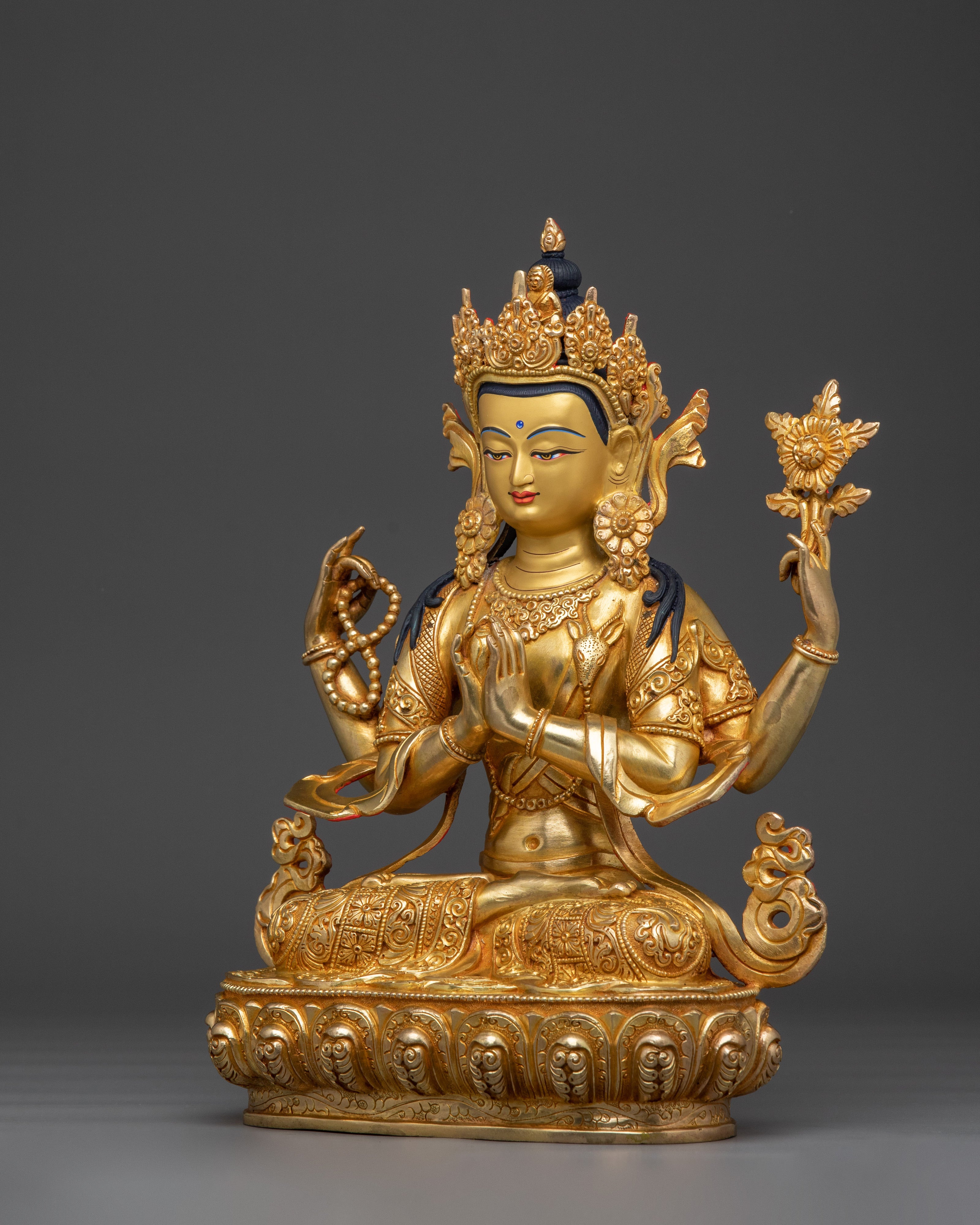 Chenrezig Tibetan Buddhist Deity Sculpture | Emblem of Divine Compassion