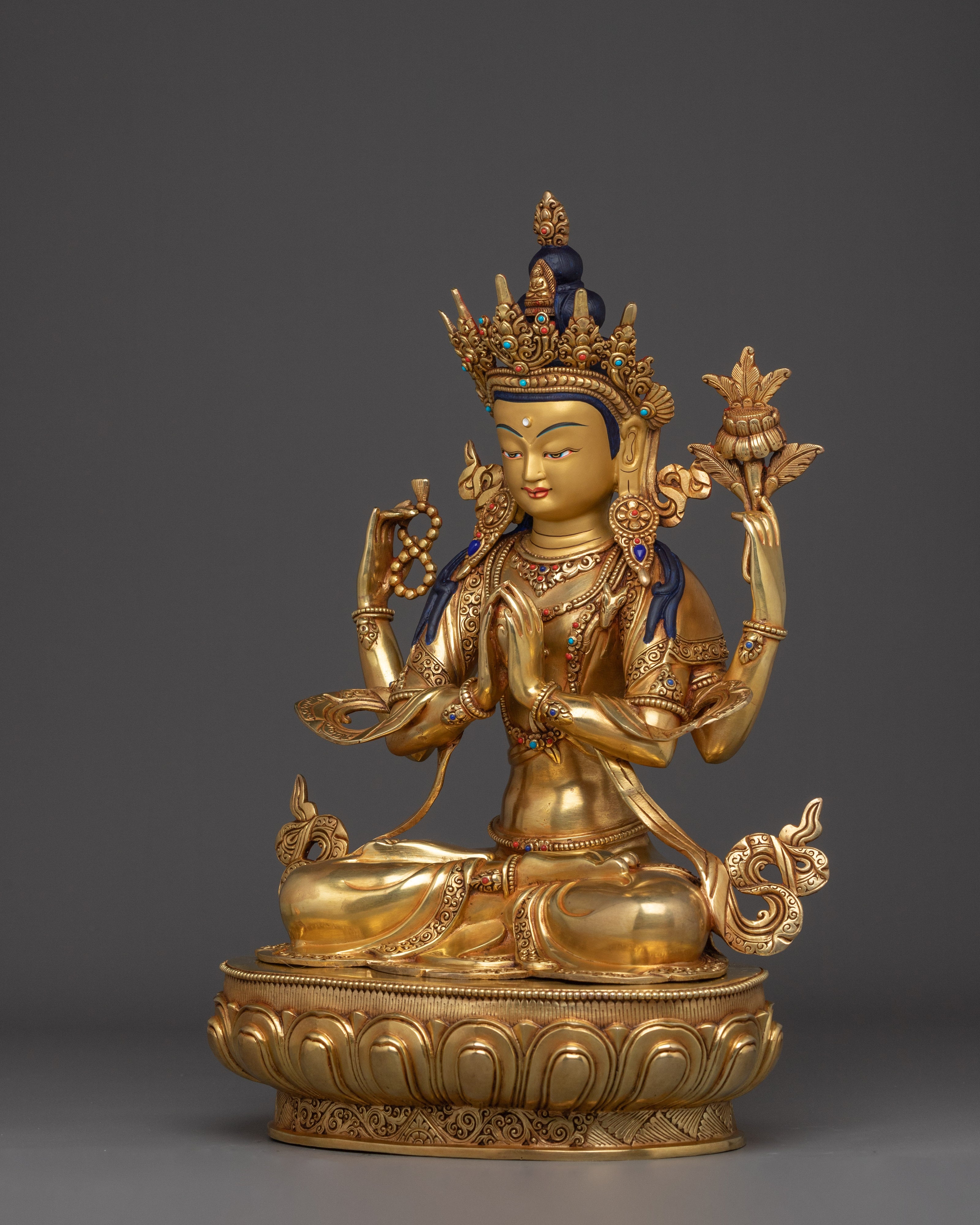 Buddhist Compassionate Deity Chenrezig | Bodhisattva Figurine