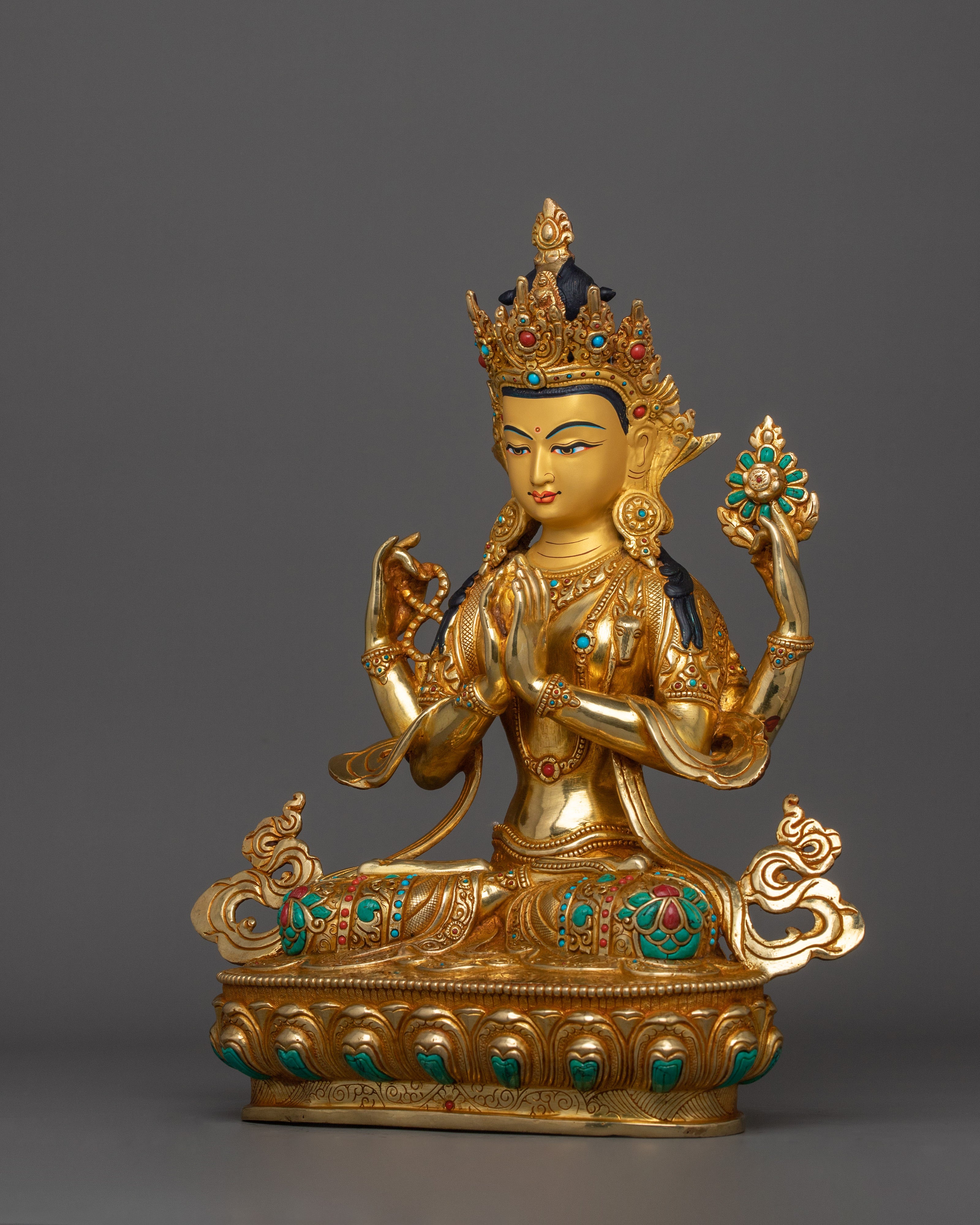 Four Armed Figurine Chenrezig | Great Compassionate One
