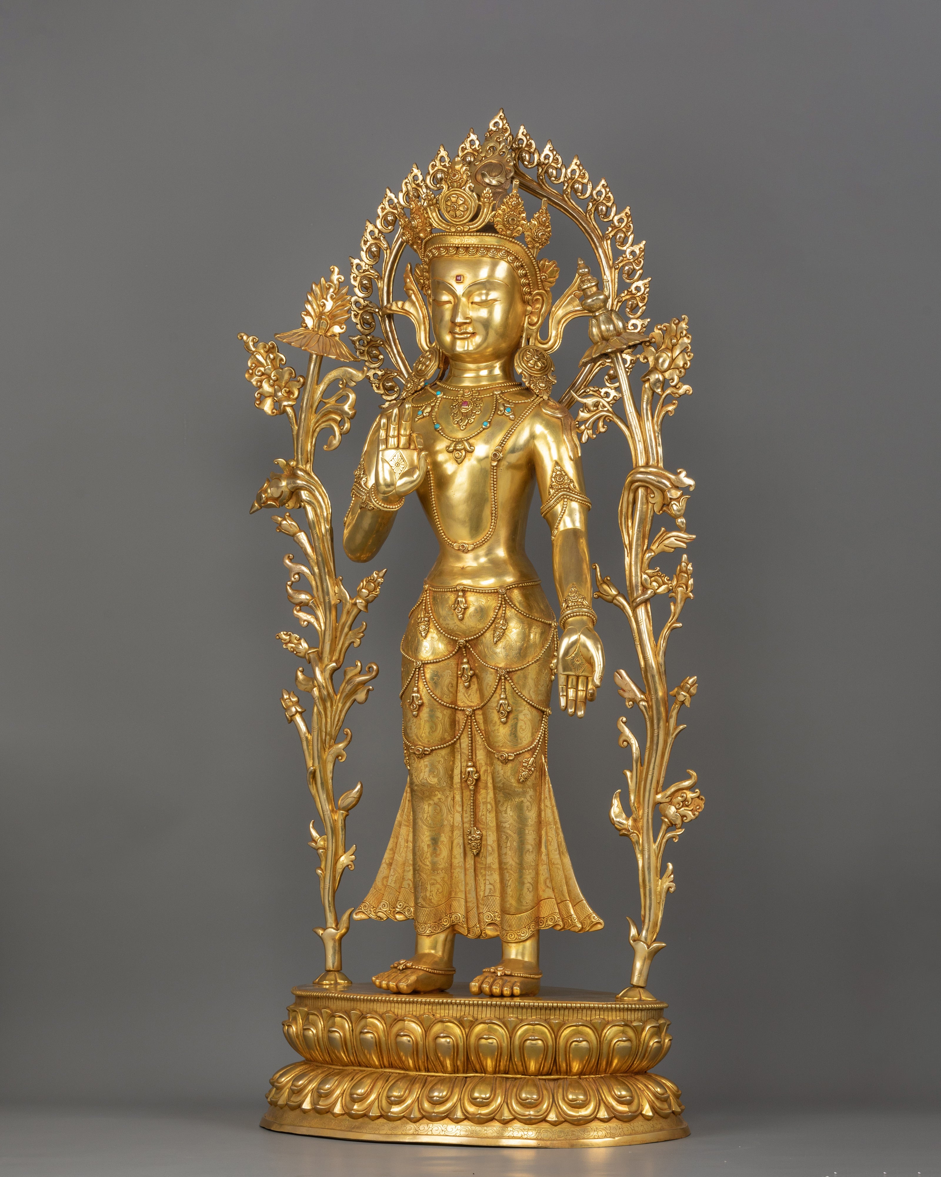 Standing Bodhisattva Chenrezig Sculpture | A Divine Representation of Compassion
